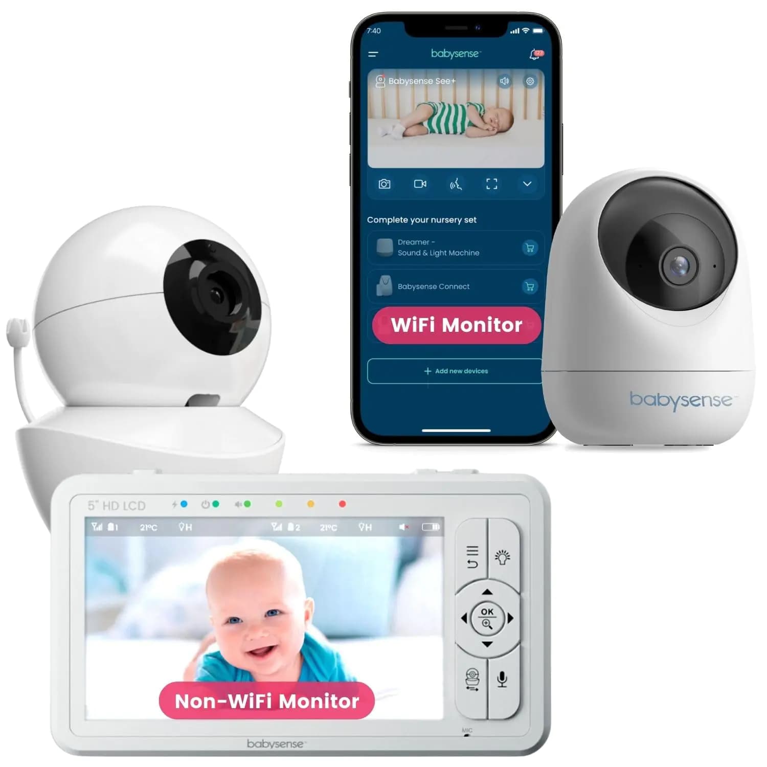 Baby Monitor Bundle with WiFi Camera