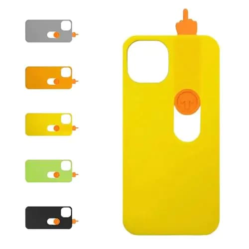 Flip Off Middle Finger Phone Case Middle Finger Phone Case 3D Printed Middle Sliding Finger Sliding Phone Case for iPhone 15/14/13/12 Pro Max (for iPhone14PROYellow)