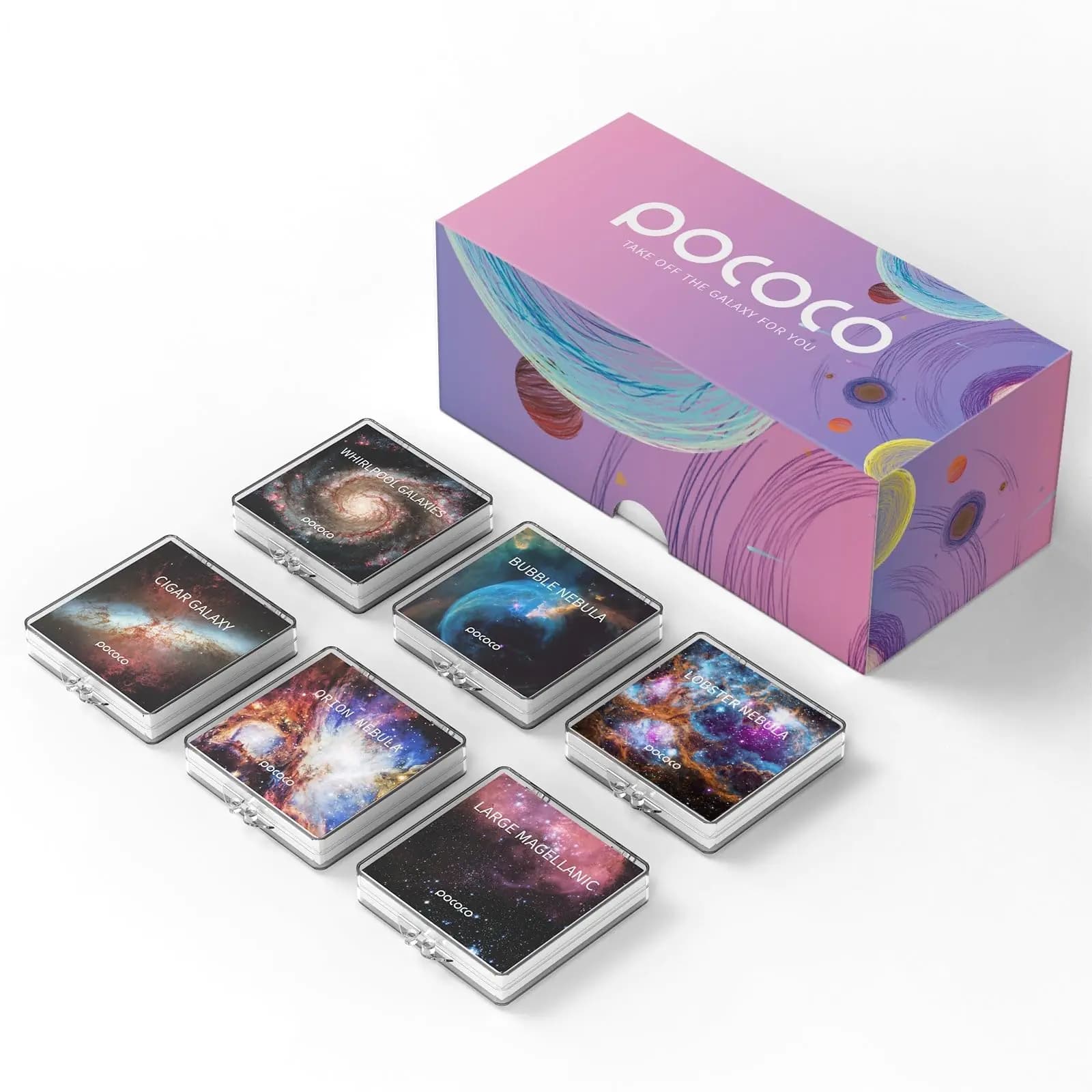 POCOCO Gorgeous Nebula Series Galaxy Star Projector Night Light Discs: Realistic Galaxy Patterns 5K Ultra HD 96% Light Transmission High Brightness - 6-Piece Pack (Projector Not Included)