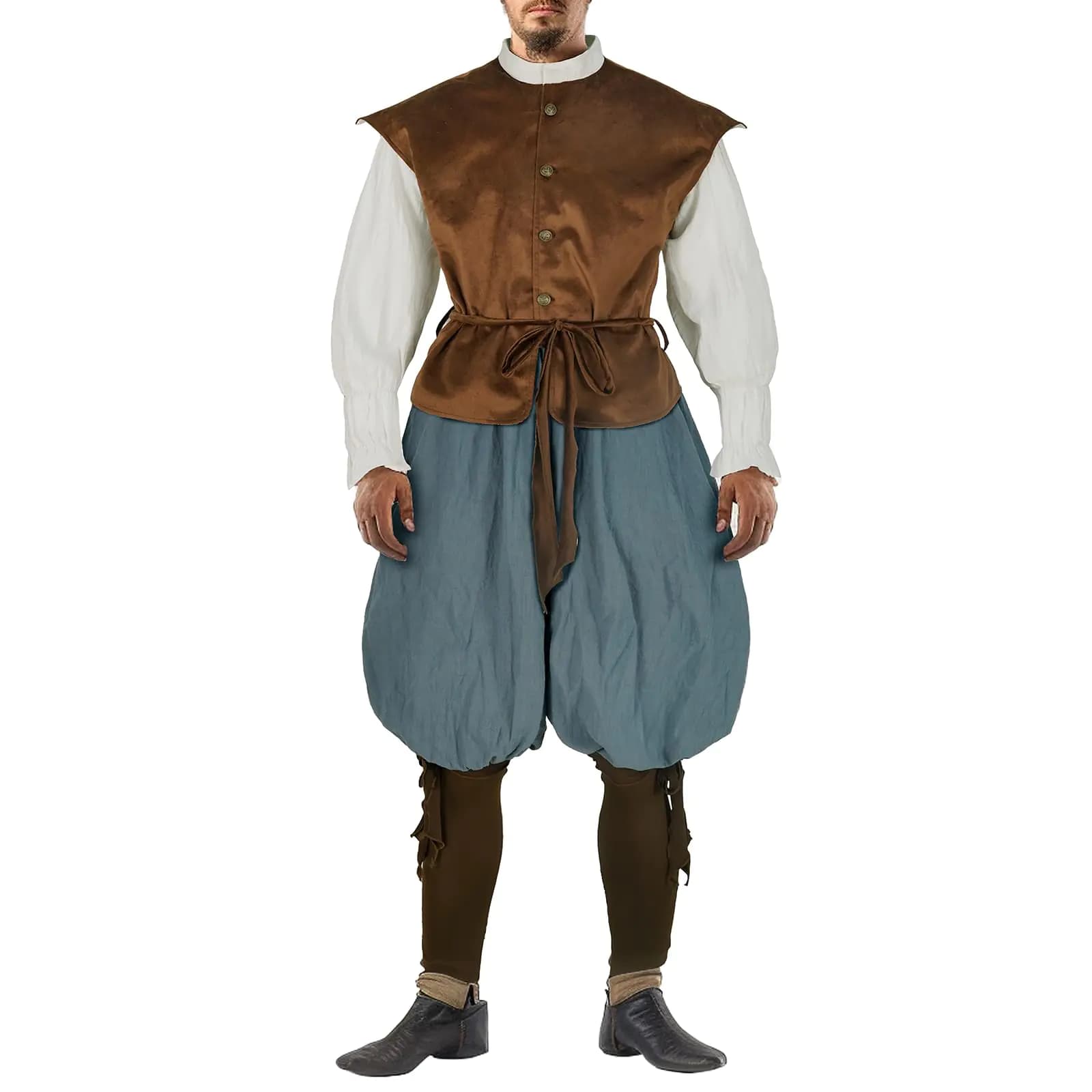HSDOU Mens Renaissance Costume Midevil/Renaissance Clothing Men Outfit Medieval Vest Pants Shirt Viking Costume Vintage (Z3756 XL)