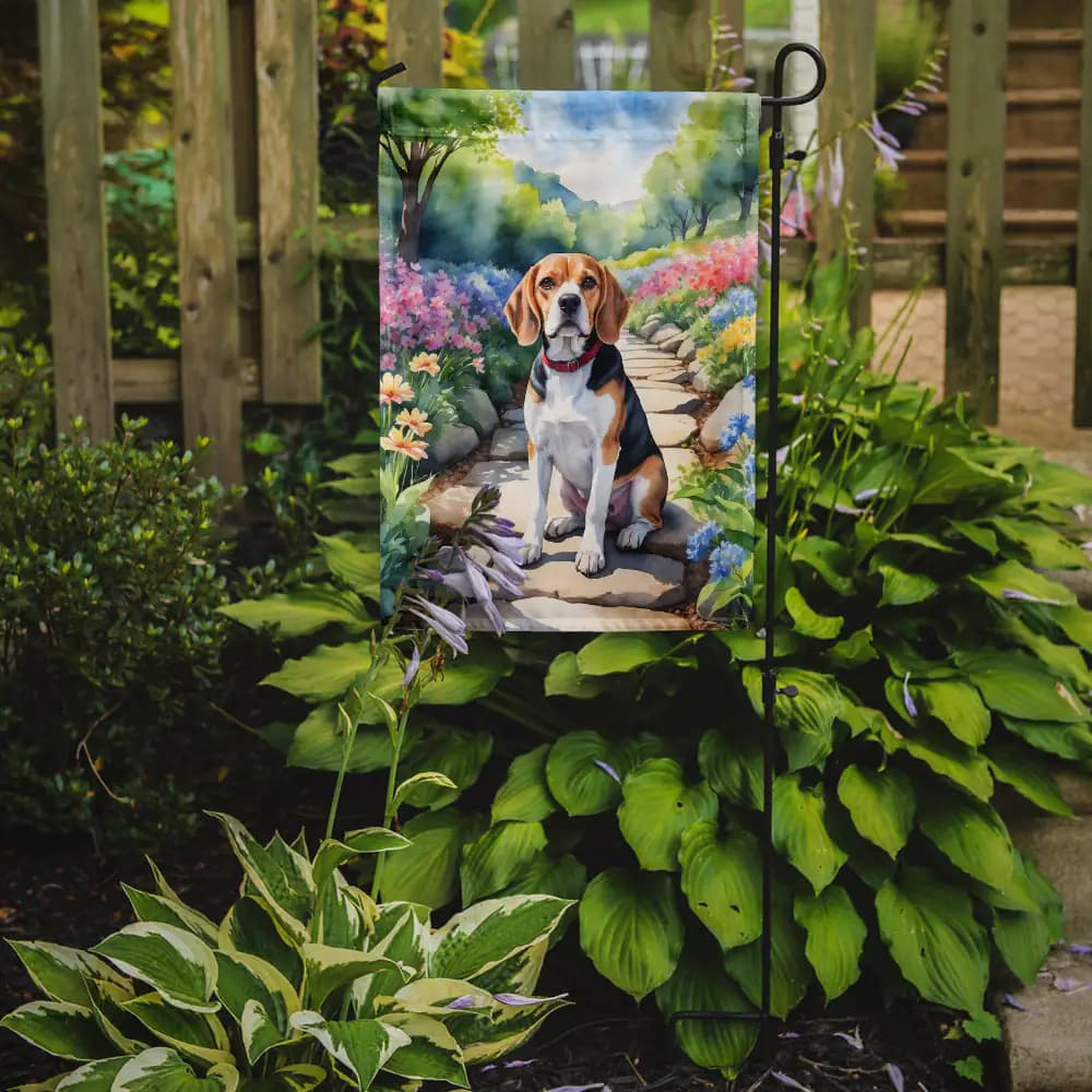 Beagle Spring Garden Flag