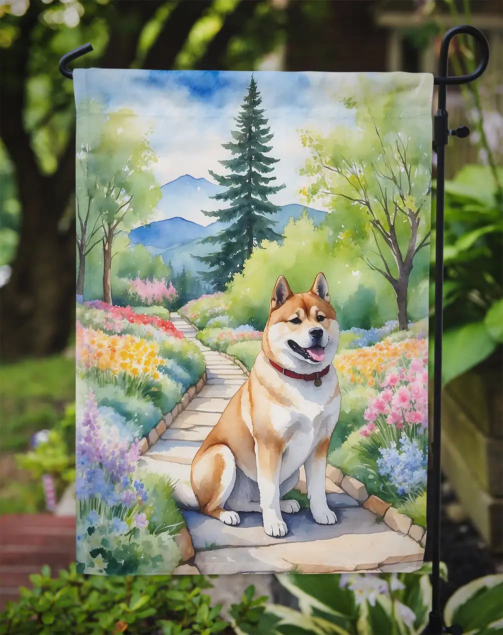Akita Spring Garden Flag