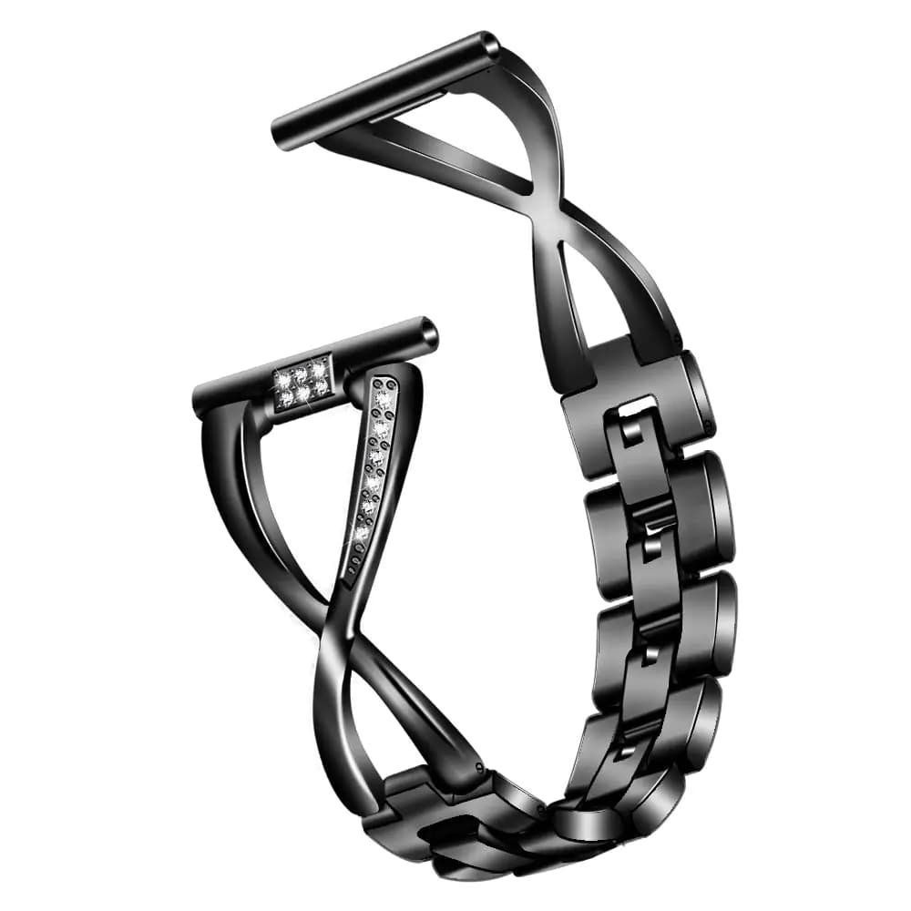 TenCloud Band Compatible with NiUFFiT Popglory Narcid Ddidbi Smart Watch Bands Bling Bracelet Metal Strap intended for Popglory Smart Watch P66 (Black)