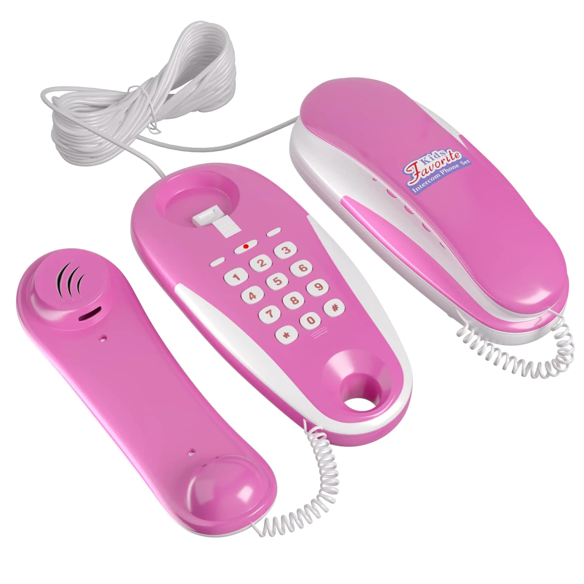 Kids Play Phone Intercom Toy with Real Ring Sounds Pretend Play Telephone 23 ft Ultra-Long Phone Line with Kids to Chatting and Learning Toddler Develop Communication Skill Toys Kids Gift