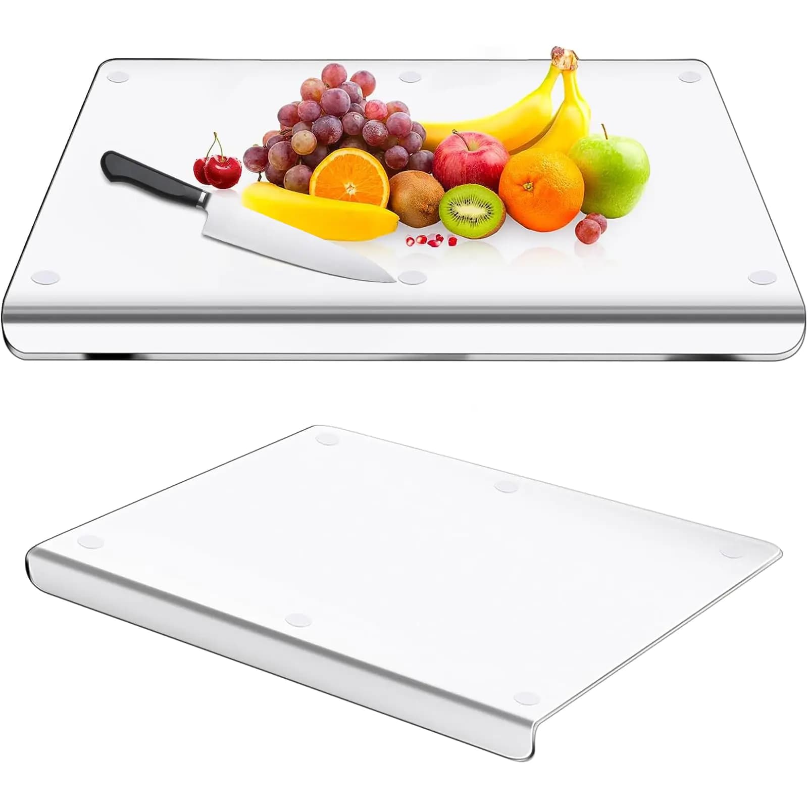 Acrylic Cutting Board With Counter Lip For Kitchen Clear Cutting Boards Counter Non Slip For Counter Countertop Protector Home Restaurant Apartment Essentials Kitchen Gadgets Gifts