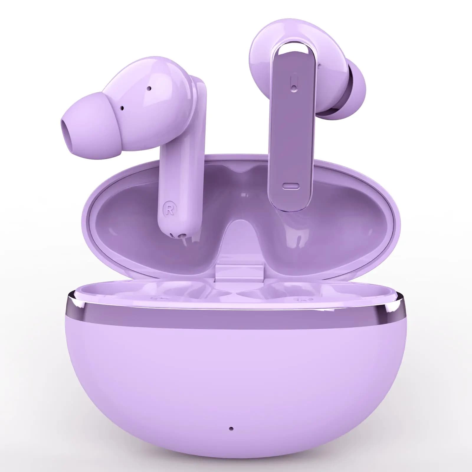 TOKANI Wireless Earbuds True Wireless Bluetooth 5.3 Earbuds with Charging Case Stereo Bluetooth Headphones with Microphone for iPhone Android Smart Cellphones (Purple)