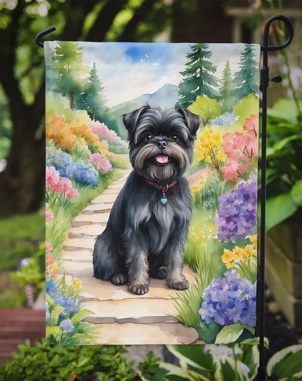 Affenpinscher Spring Garden Flag