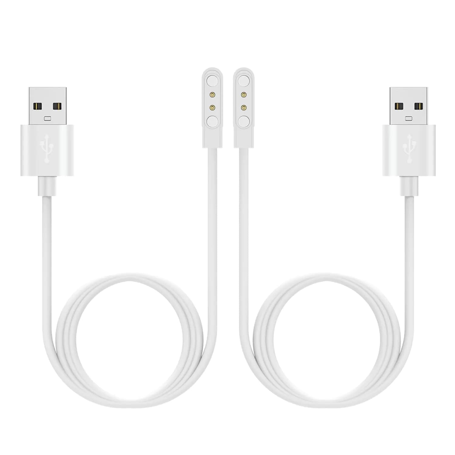 2-Pack Charger Compatible with Fitpolo ID205L IDW15 IDW13 IDW208P ID207 VeryFit Smart Watch Replacement Charing Cable for Fitpolo Smart Watch Charger (White*2)
