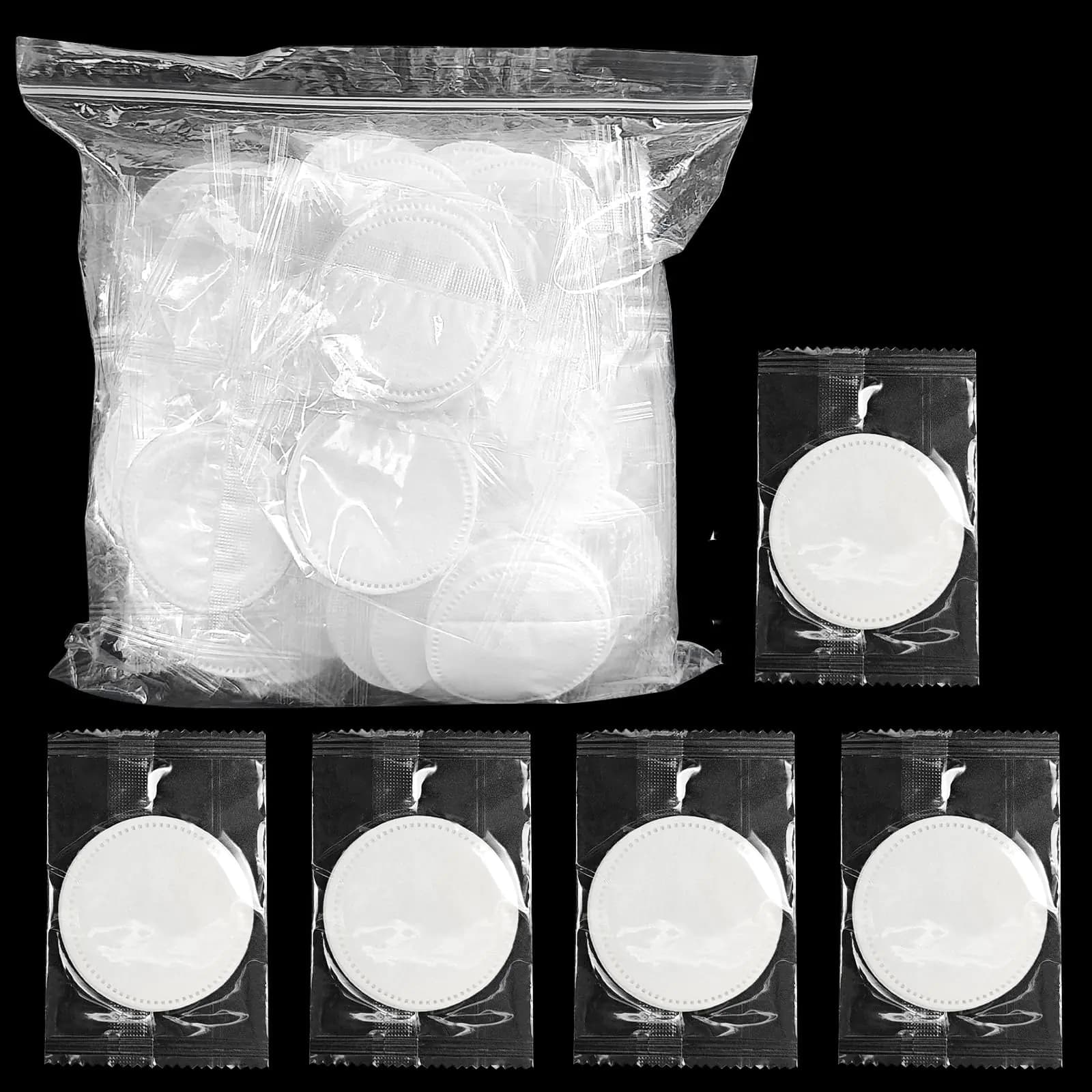 (200 Pcs) Kheoxusa Individually Wrapped CottonIndividually Wrapped Cotton PadsIndividually Wrapped Cotton RoundsCotton Pads for Face Individual WrapHotel Personal Care Kit Individual Packed-Round