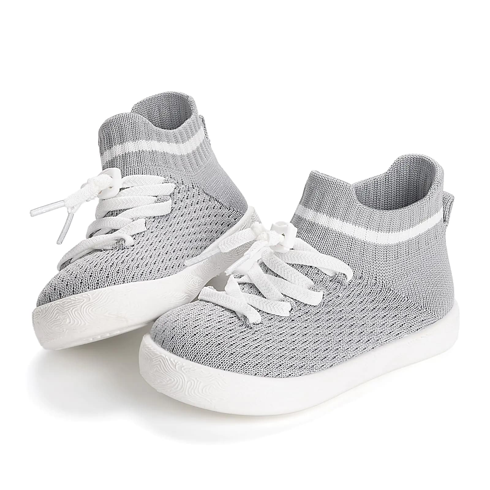 Fahrerliebe Toddler Shoes Boy Barefoot Shoes Wide Kids Lightweight Sock Sneakers Tennis Walking Running Shoes Slip on Shoes Grey Size 7