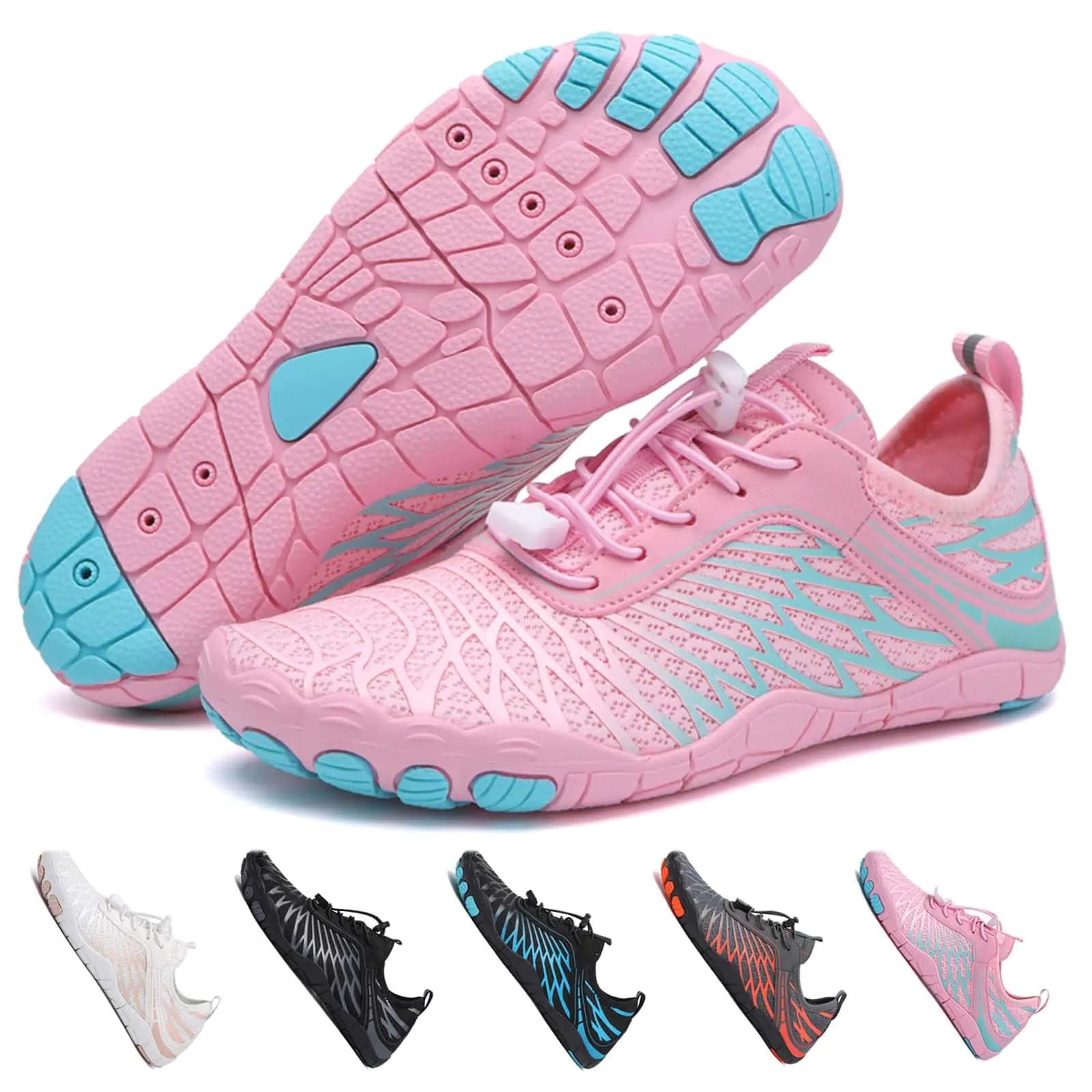 Shuilv Loraxpro Barefoot Shoes Women，Hike Footwear Barefoot Shoes Women Men Water Shoes for Women Shoes with Wide Toe Box Neuropathy Shoes for Women Comfort wear Shoes Grounded Non-Slip Pink