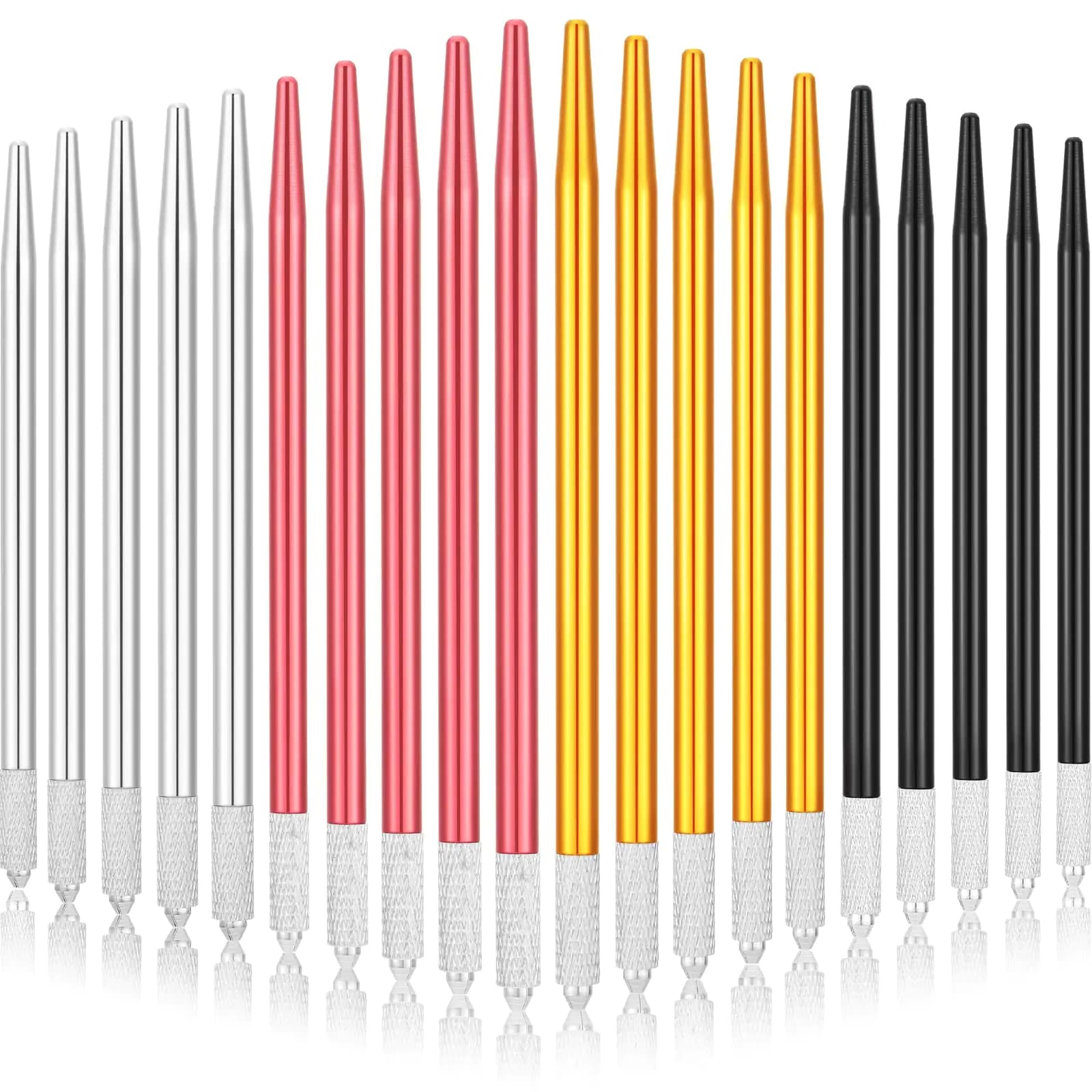 20 Pieces Microblading Pen Manual Eyebrow Pens Needle Microblade Pen Aluminum Microblading Hand Tools Light Manual Microblade Tool Microblade Needle Holder for Makeup Supplies Salons