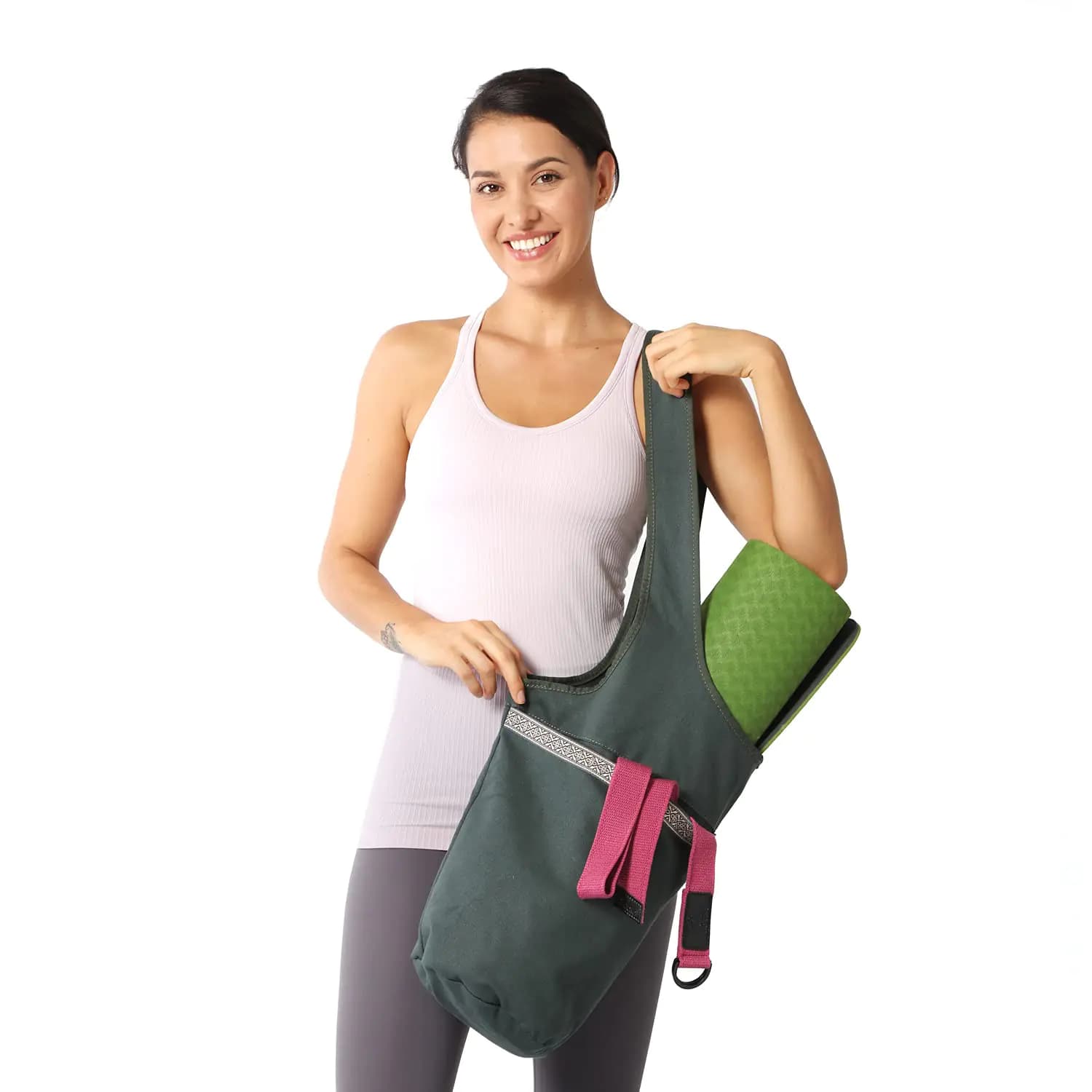 ANIWEY Yoga Mat Bag with Large Size Pocket and Zipper Pocket Yoga Mat Strap Bag Fit Most Size Mats Yoga Bags and Carriers for Women