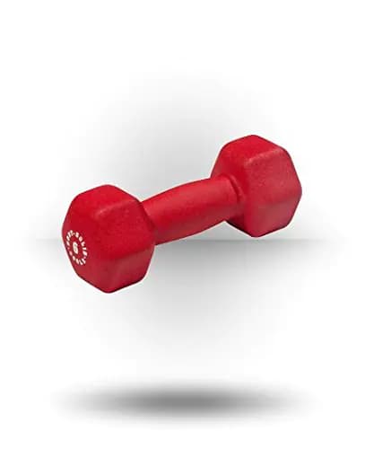 Body-Solid Tools (BSTND6) Neoprene Dumbbell for Weight and Aerobic Training Pilates & Physical Therapy Hand Weights for Women Free Weights Hex End Dumbbells Red 6lbs