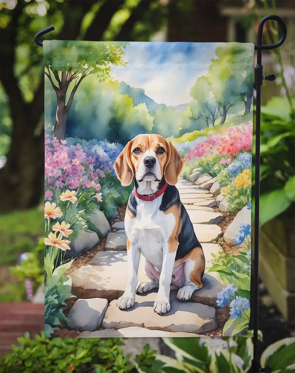 Beagle Spring Garden Flag
