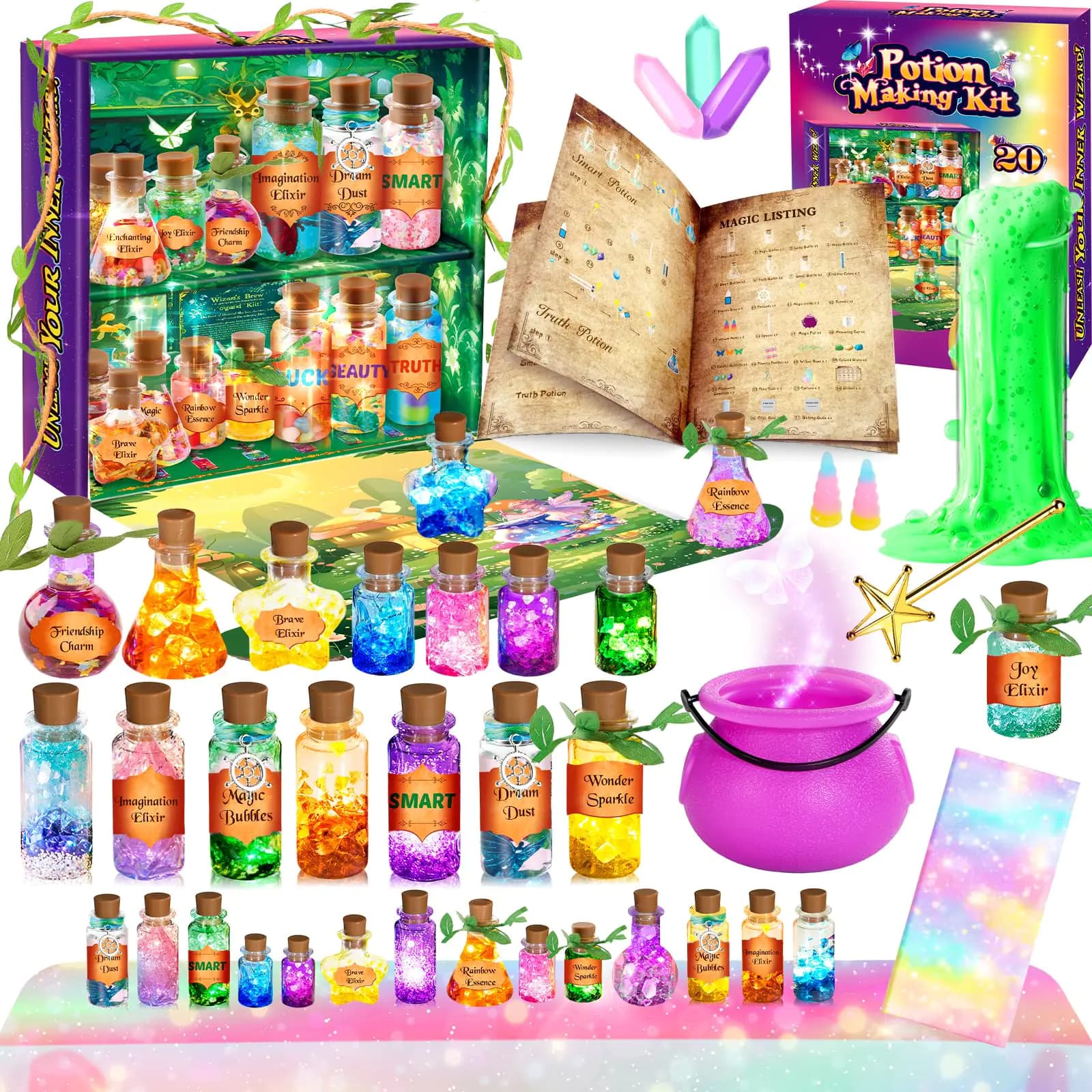 Kids Potion Making Kit with Halloween Tablecloth