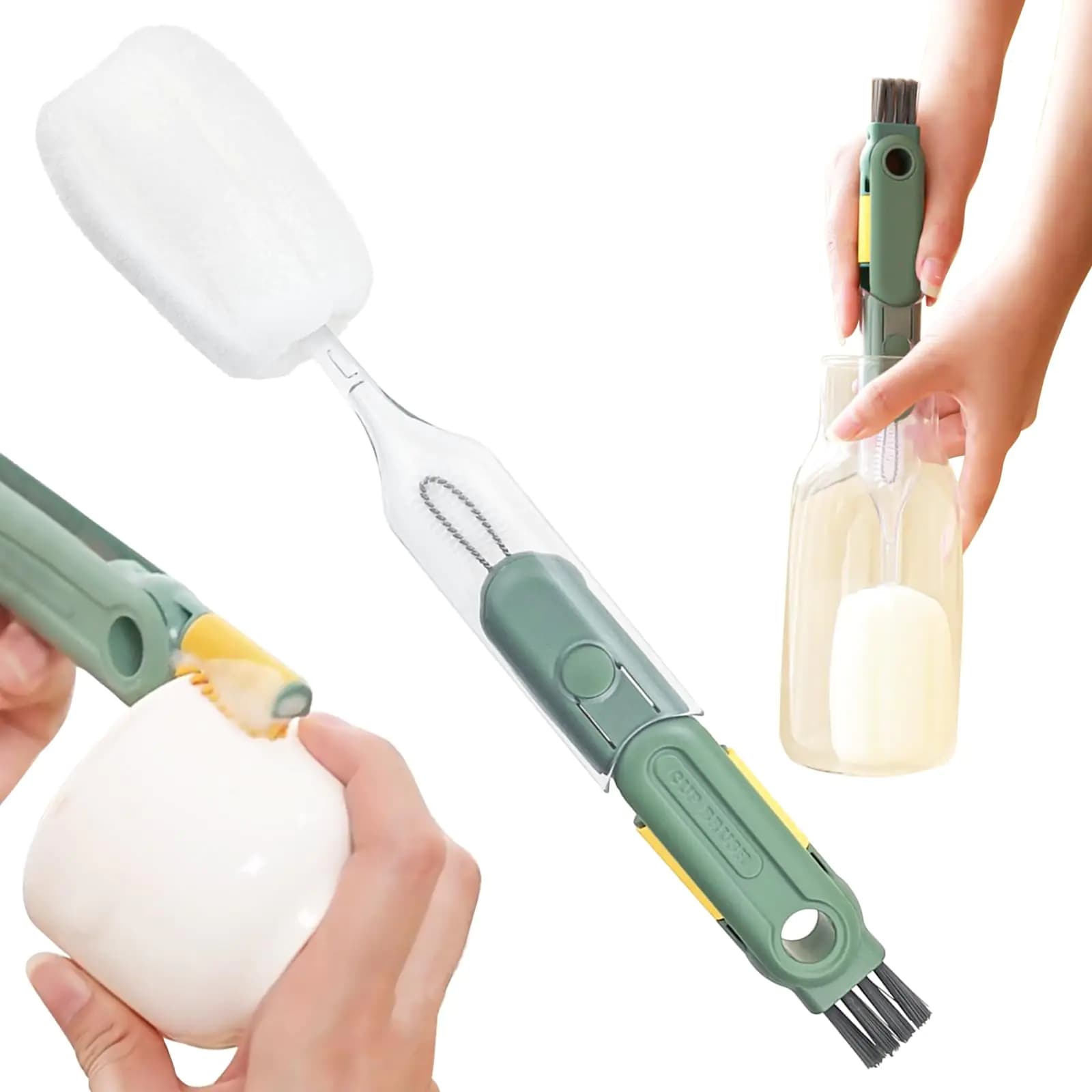 5-in-1 Bottle Cleaning Brush Water Bottle Brushes for Cleaning Cup Lid Cleaning Brush Portable Water Bottle Cleaning Brush Kit Soft Sponge Brush for Water Bottles Cup Home Kitchen Cleaning Tools