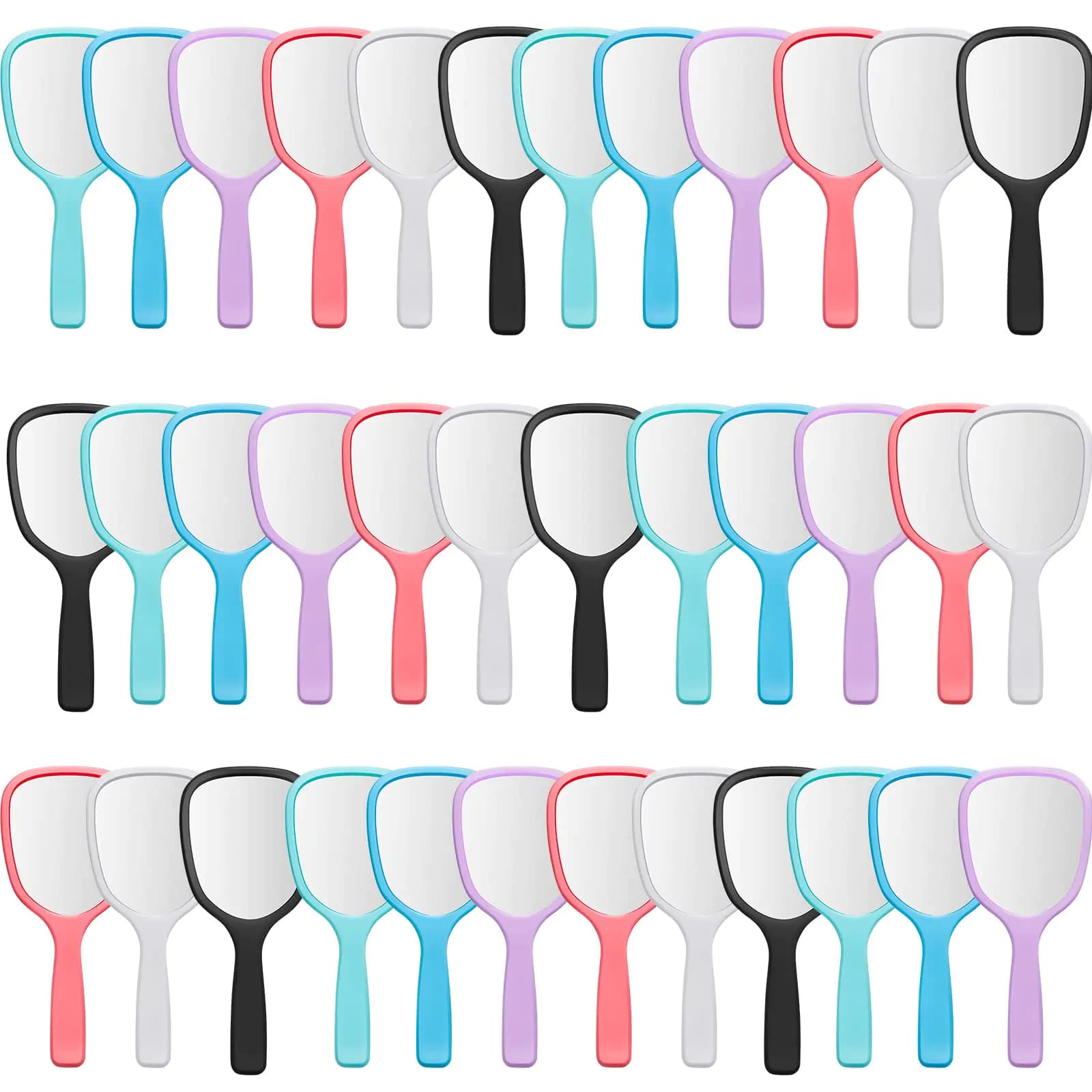 Vinsot Handheld Mirror Bulk Hand Mirrors with Handle Plastic Compact Travel Cosmetic Makeup Tools for Home Travel Camping 7.09 x 3.15 Inches