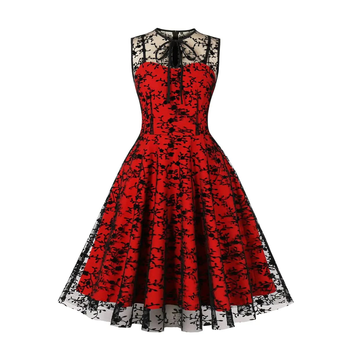 Retro 1950s Pencil Dress Black Lace