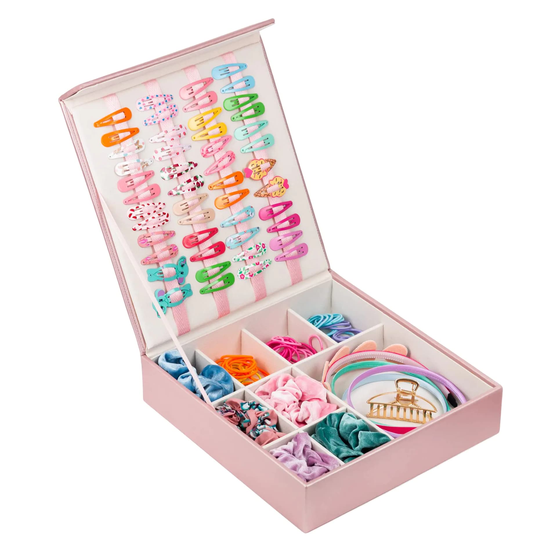 Girls Hair Accessories Organizer Hair Accessory Storage Box for Hair Clip Headband Scrunchie