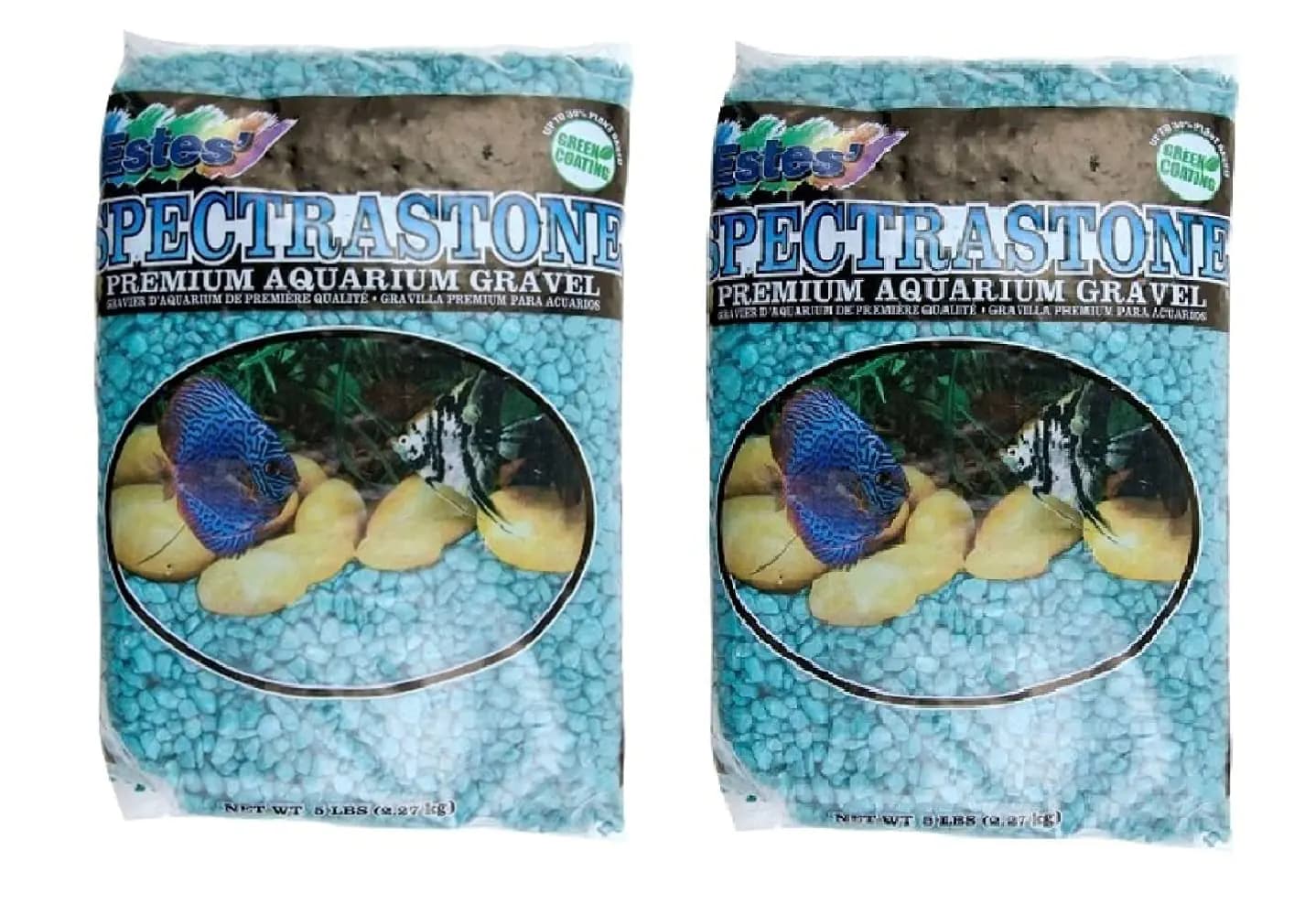 Spectrastone Special Turquoise Aquarium Gravel for Freshwater Aquariums 5-Pound Bag 2 Pack