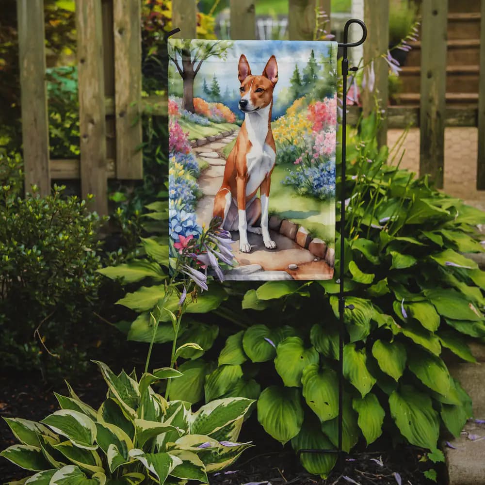 Basenji Spring Garden Flag