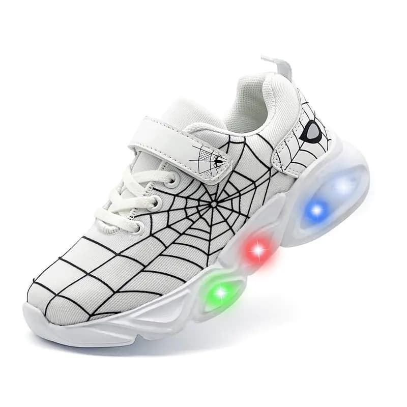 xinlanlin Kids Shoes Toddler Boys Girls Athletic Running Sports Sneakers Non-Slip Lightweight Sneakers Unisex Luminous Sneakers for Toddler/Little Kid (White Black 184)