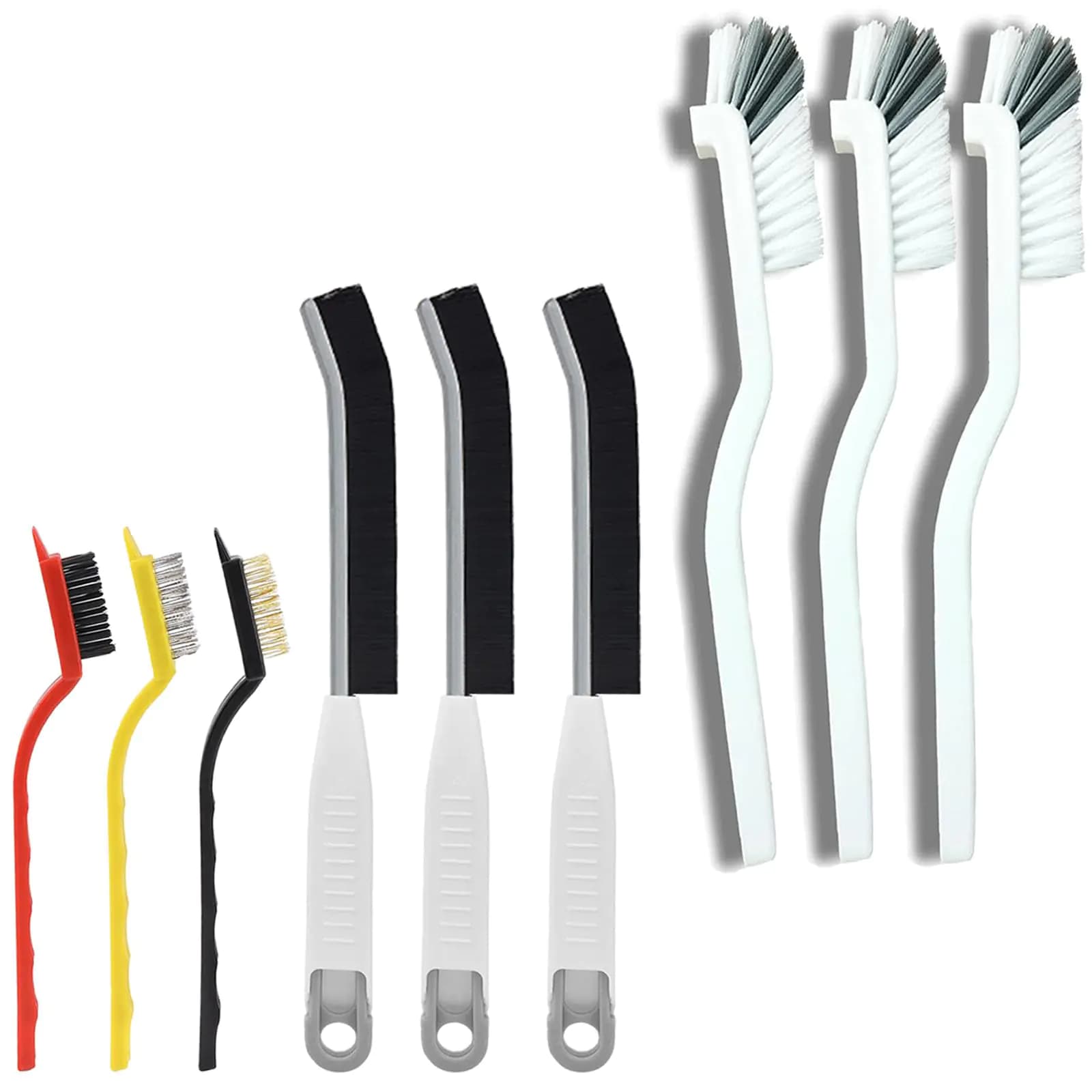 Crevice Cleaning Brushes for Household Use 9 Pcs Multifunctional Hard Bristle Brush for Cleaning Tools Gap Bottle Lid Cleaning Brush Small Corner for Groove Bathroom Kitchen Tight Spaces