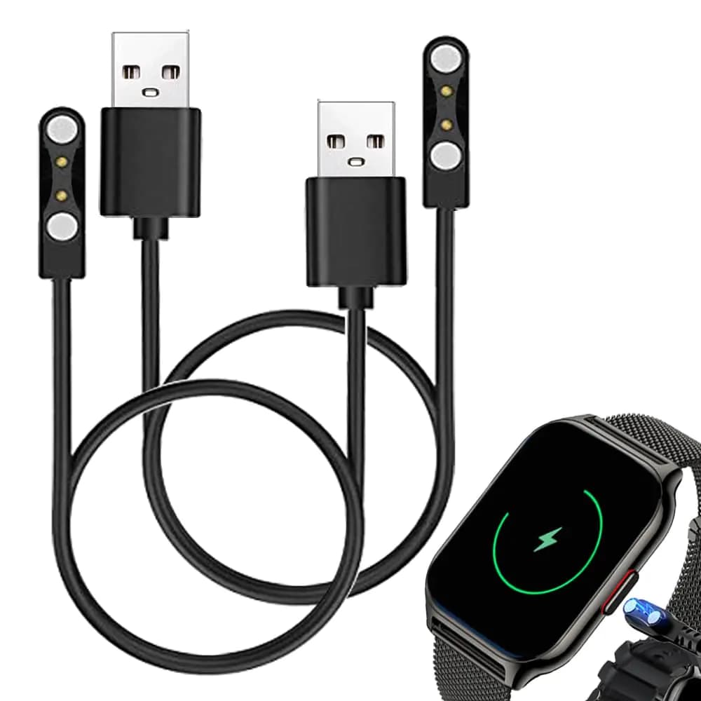 smaate Smart Watch Cables Compatible with Popglory Kimeag ZOSKVEE P95 2.01” and SKG V7 1.95" Smart Watch Smartwatch 2-Pack