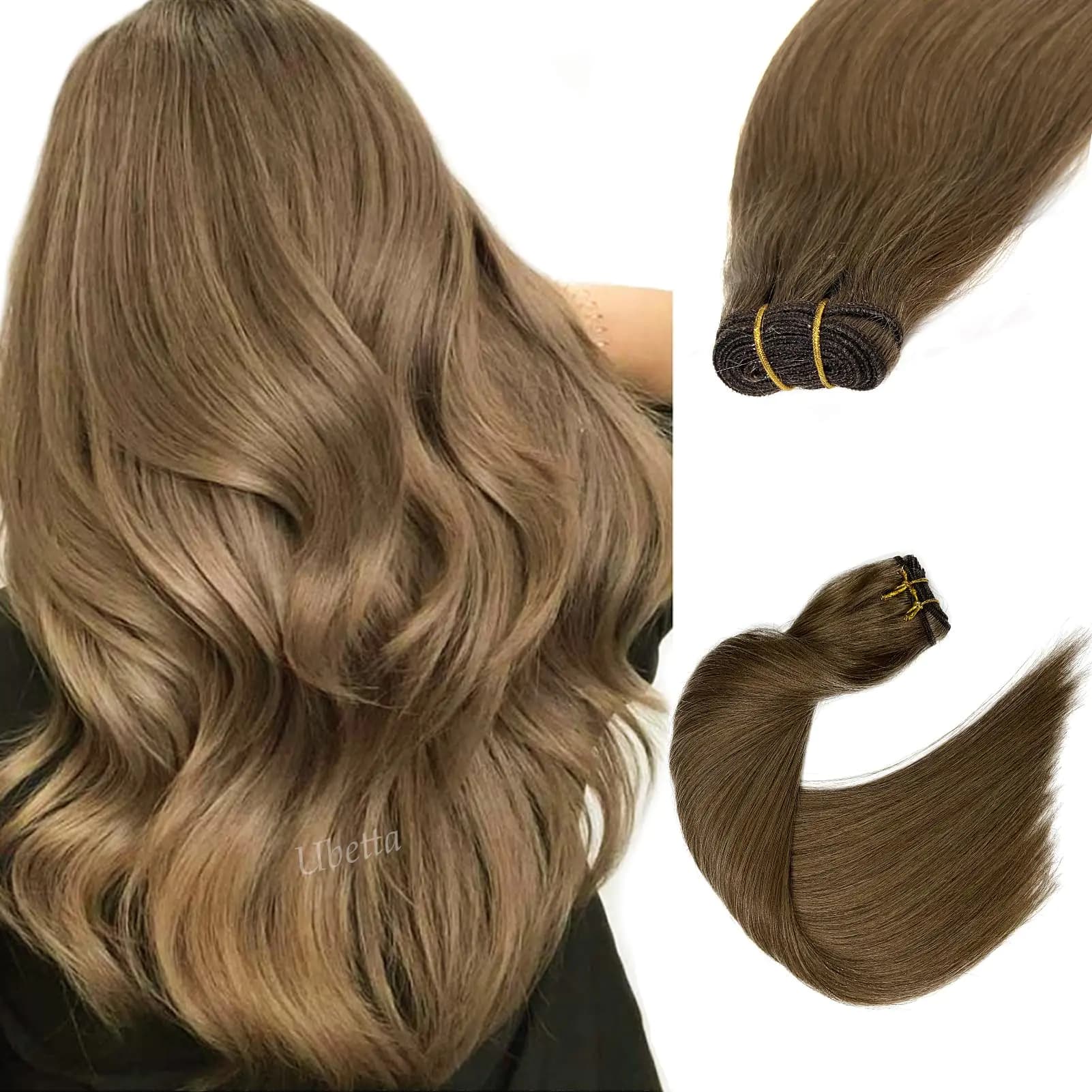 Ash Brown Human Hair Extensions 14 Inch 80G