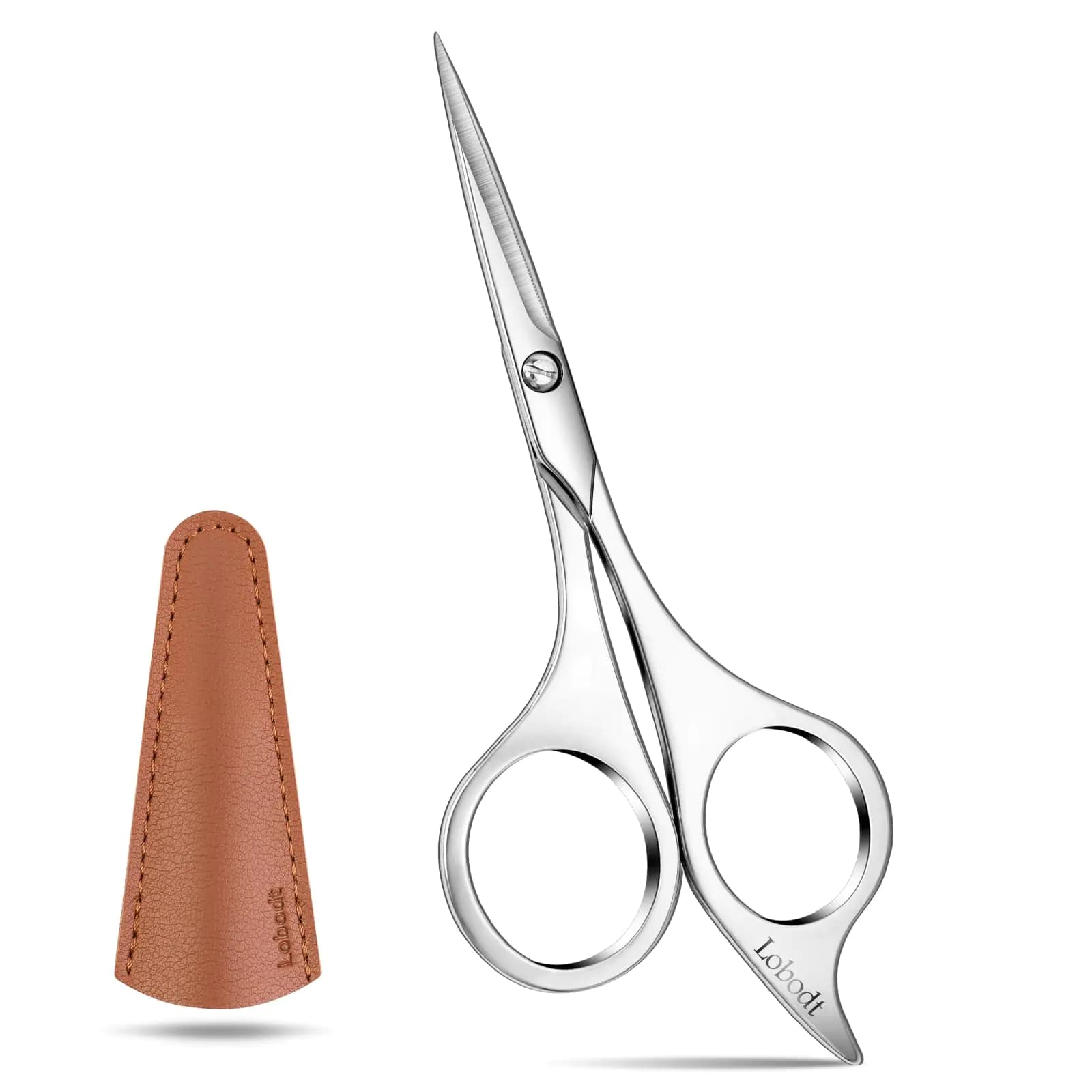 Lobodt Professional Beard Scissors4.9 inch (silver) small sharp stainless steel barber scissors suitable for men and women personal care grooming and pet trimming