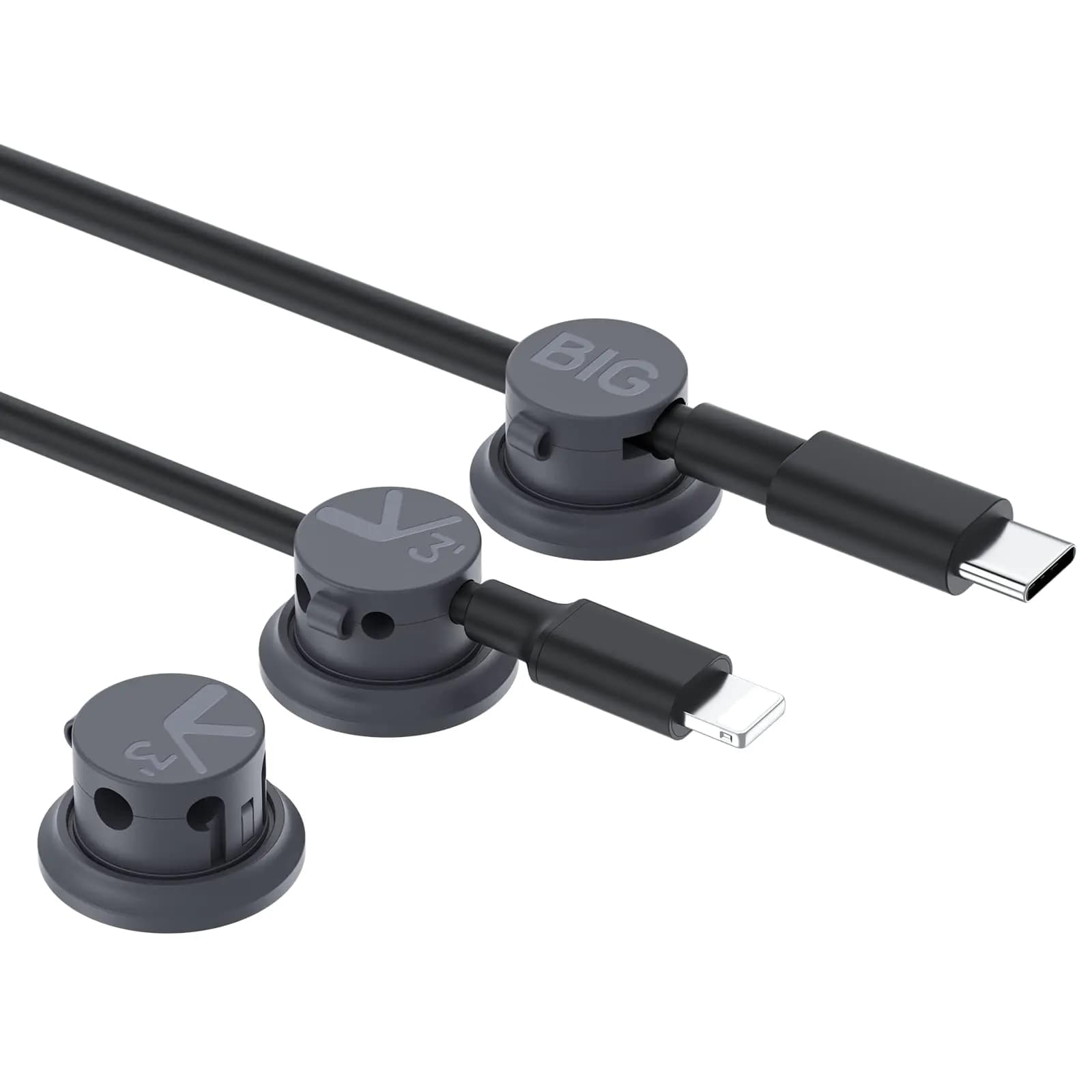 AGPTEK Magnetic Cable Clips 3 PCS Self-Adhesive Cord Holder Multipurpose Cable Management for Home Office Supplies Wire Organizer Black