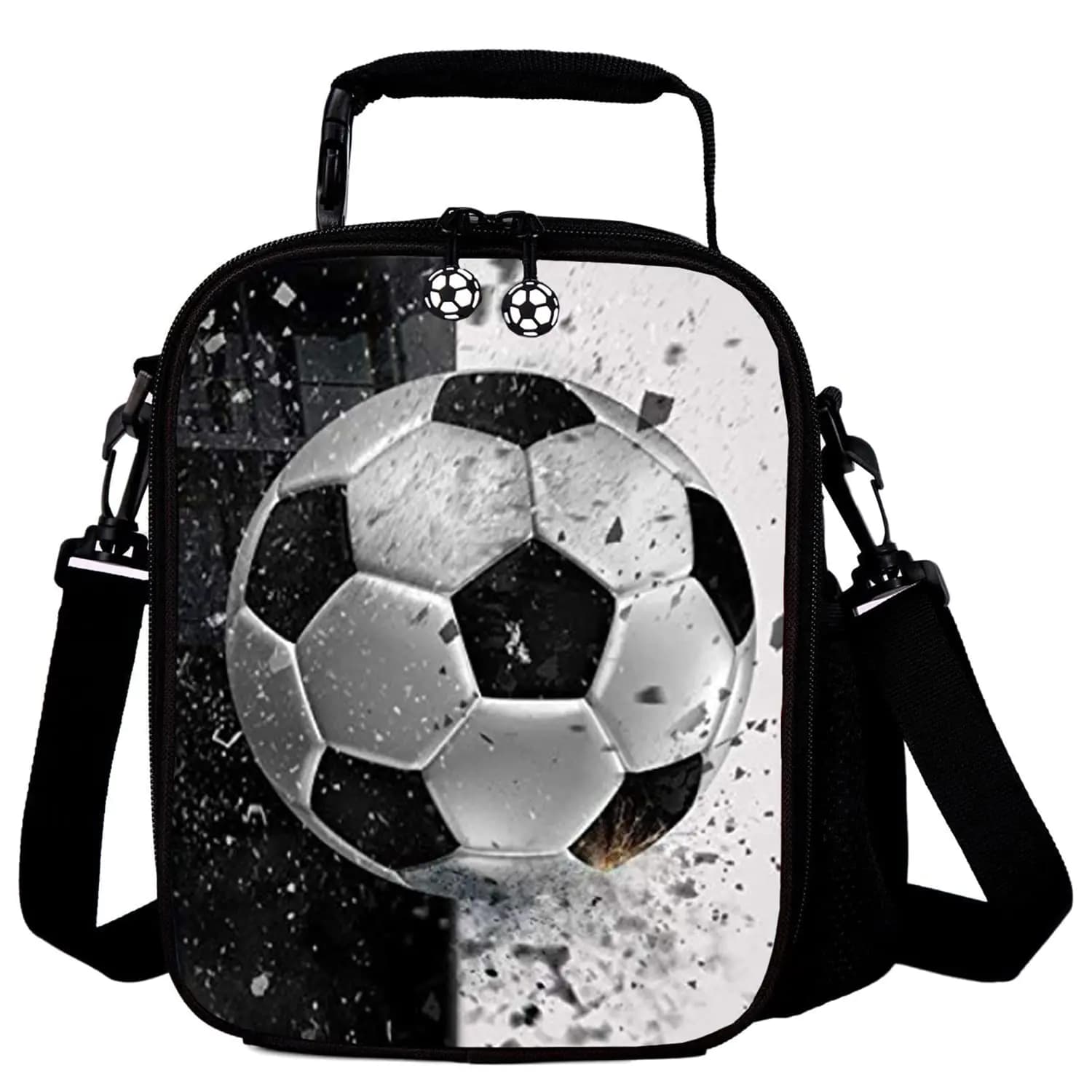Insulated Waterproof Football Lunch Bag Black
