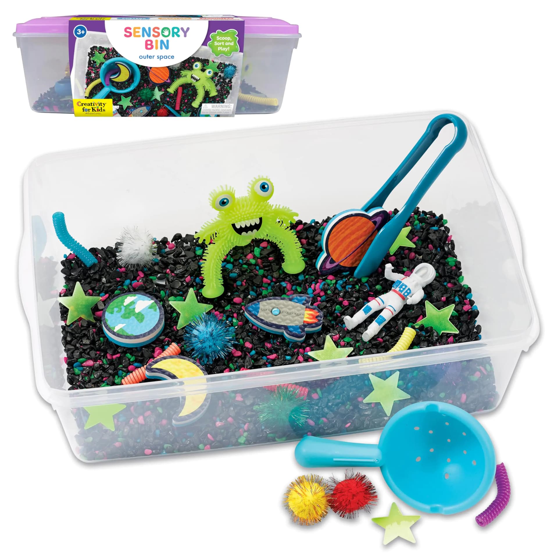 Outer Space Sensory Bin for Toddlers
