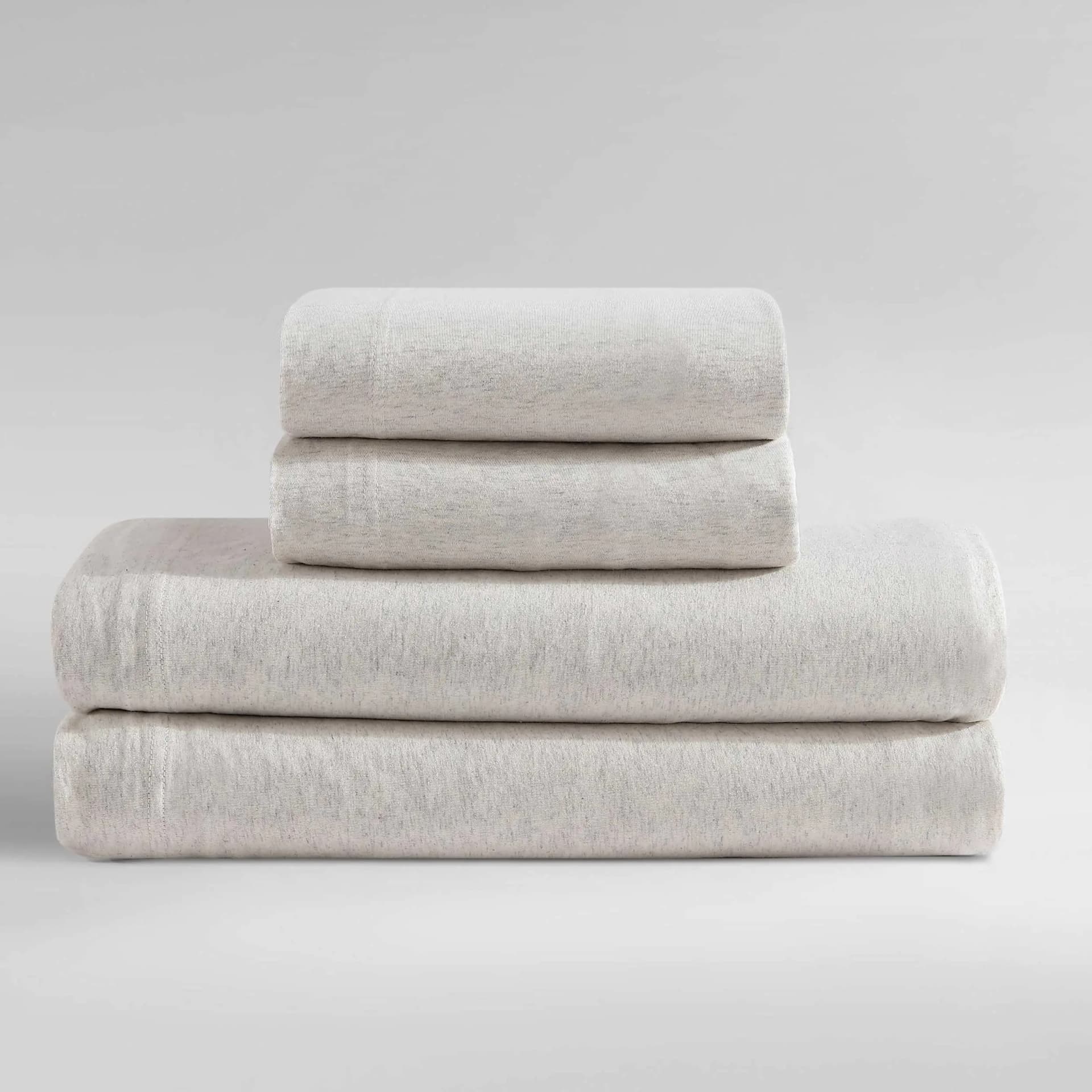 Calvin Klein - King Sheet Set Cotton Melange Jersey Bedding Set with Deep Pockets Super Soft & Cozy Bedding Essentials Oeko-Tex Certified (Modern Cotton Ivory Grey King)