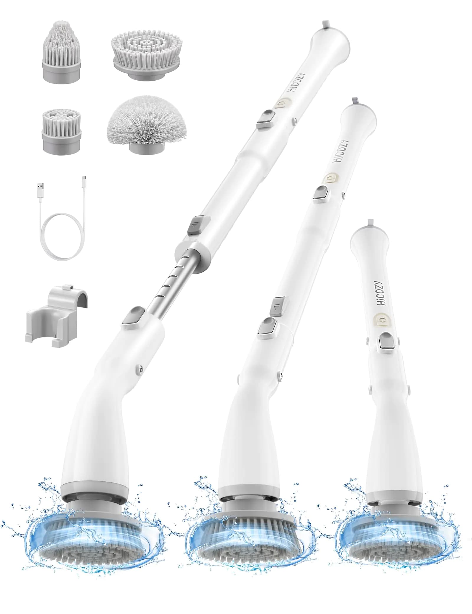 Electric Spin Scrubber with Replaceable Brush Heads