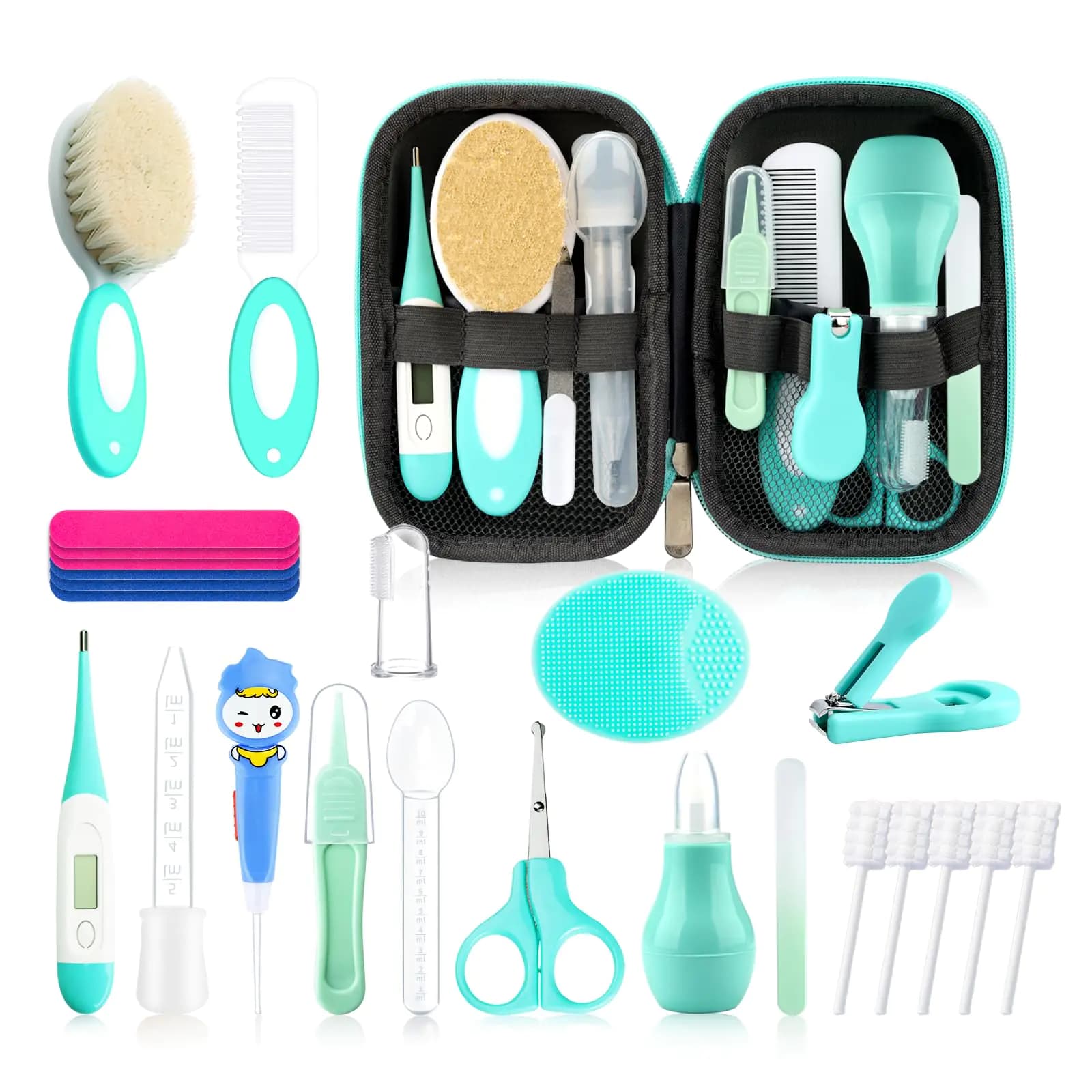 Baby Healthcare Grooming Kit Newborn 25-Piece Green