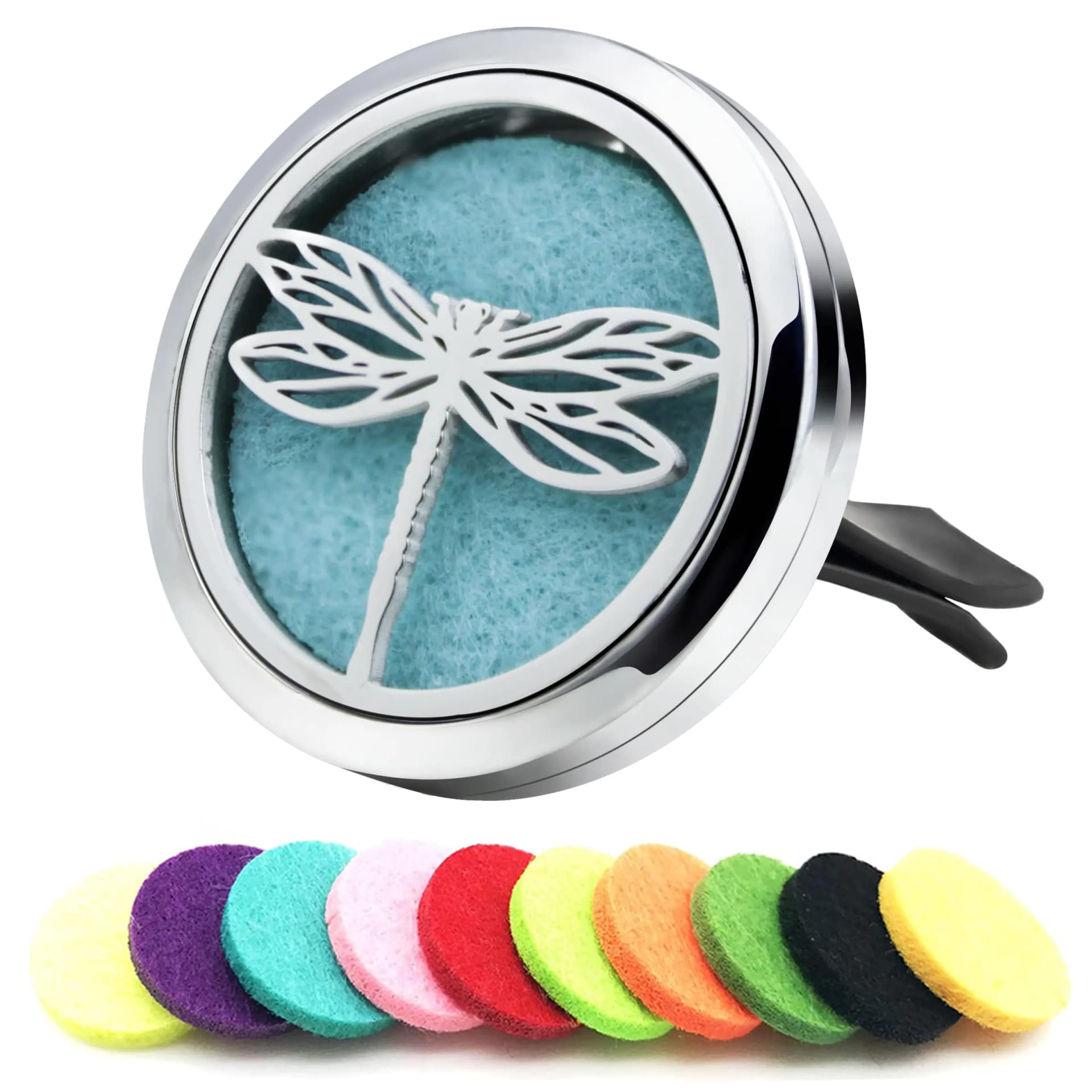 Car Diffuser Vent Clip 30mm Aromatherapy Essential Oil Automotive Diffuser Air Fresheners Vent Clips Car Accessories for Women Birthday Gifts (Dragonfly)