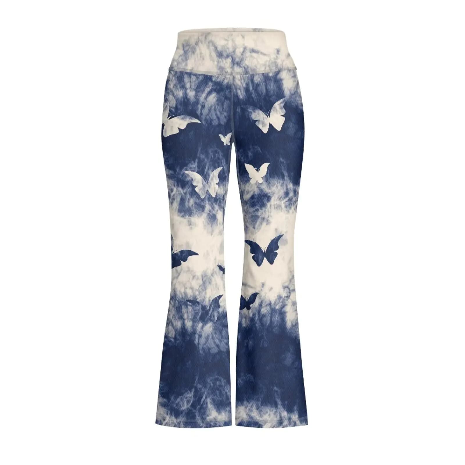 Tutolipy Butterfly Print Flare Yoga Leggings for Girls Soft Tie Dye Tummy Control Bell Bottoms Yoga Pants Smooth Yoga Pants Yoga Leggings for 5-14 Junior Kids