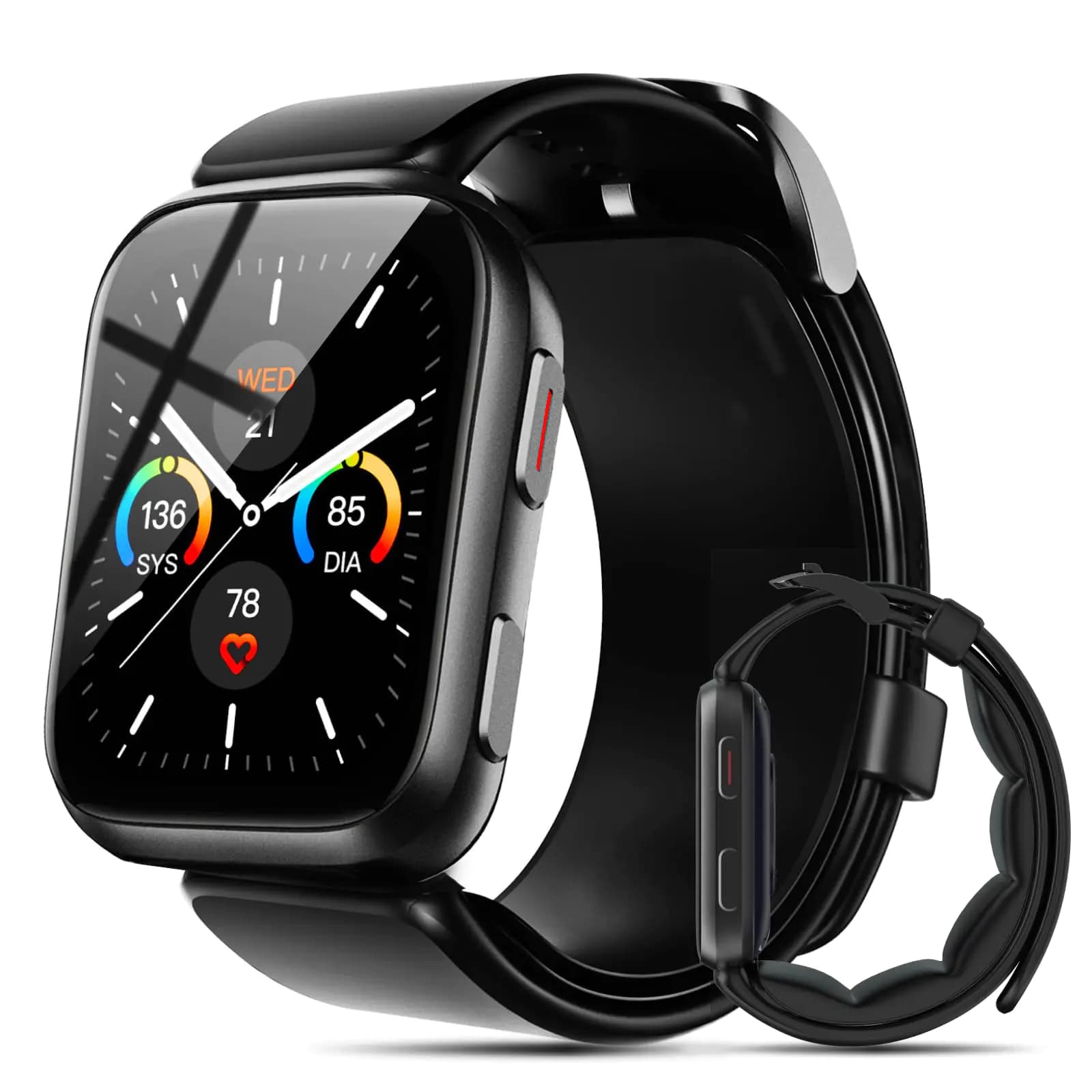 BP Doctor Smart Watch 1.95" Blood Pressure Smart Watches with Patented Cuff Mens Smart Watch with 24/7 Heart Rate Sleep Monitor Blood Oxygen Pedometer Blood Pressure Watch Supports Data Sharing