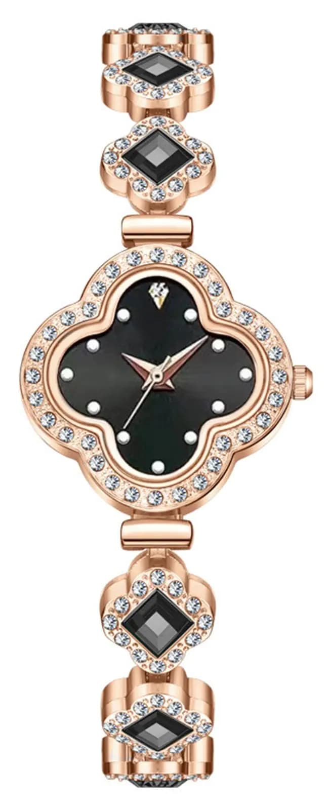 Luxury Rose Gold Diamond Quartz Watch Women