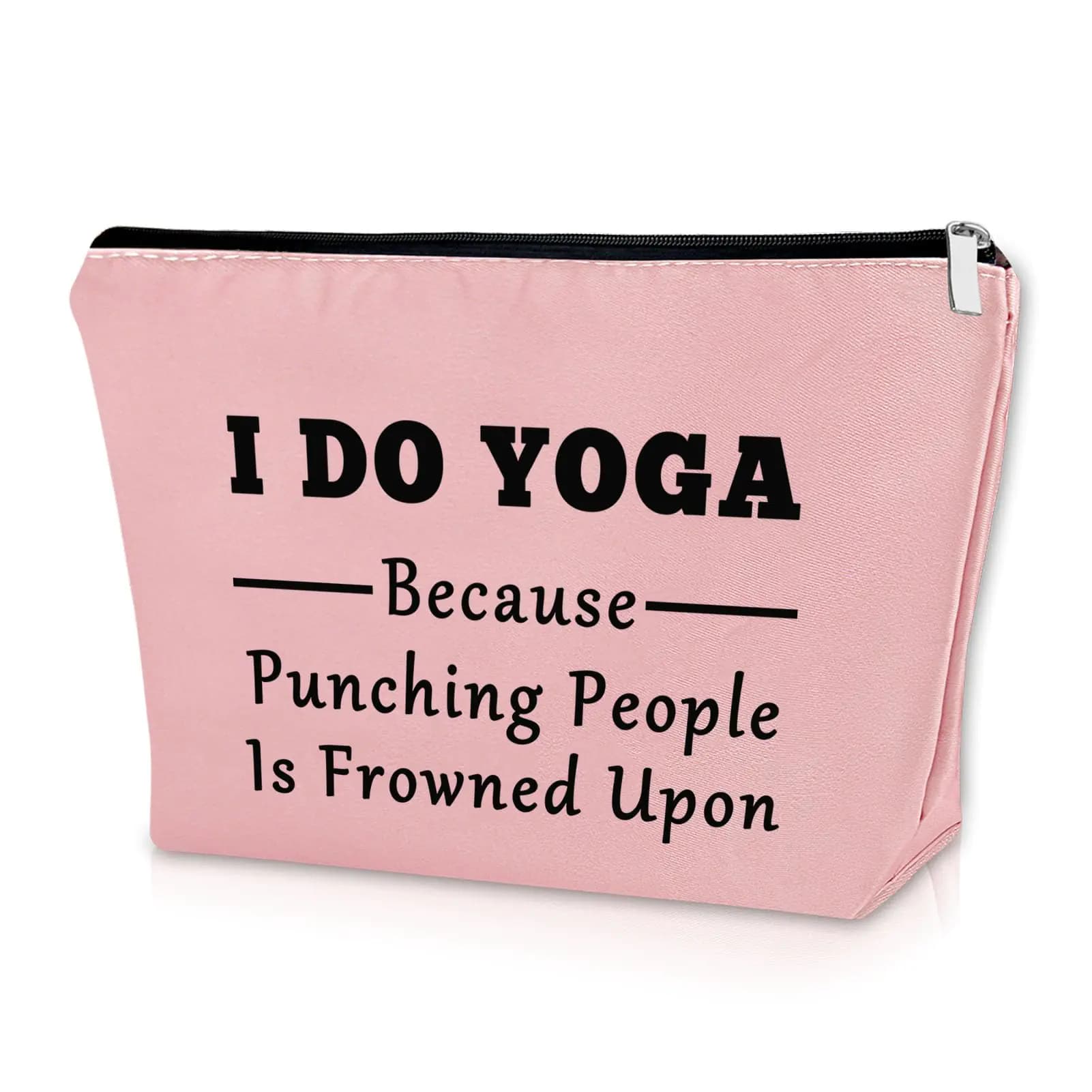 Pink Yoga Makeup Cosmetic Bag