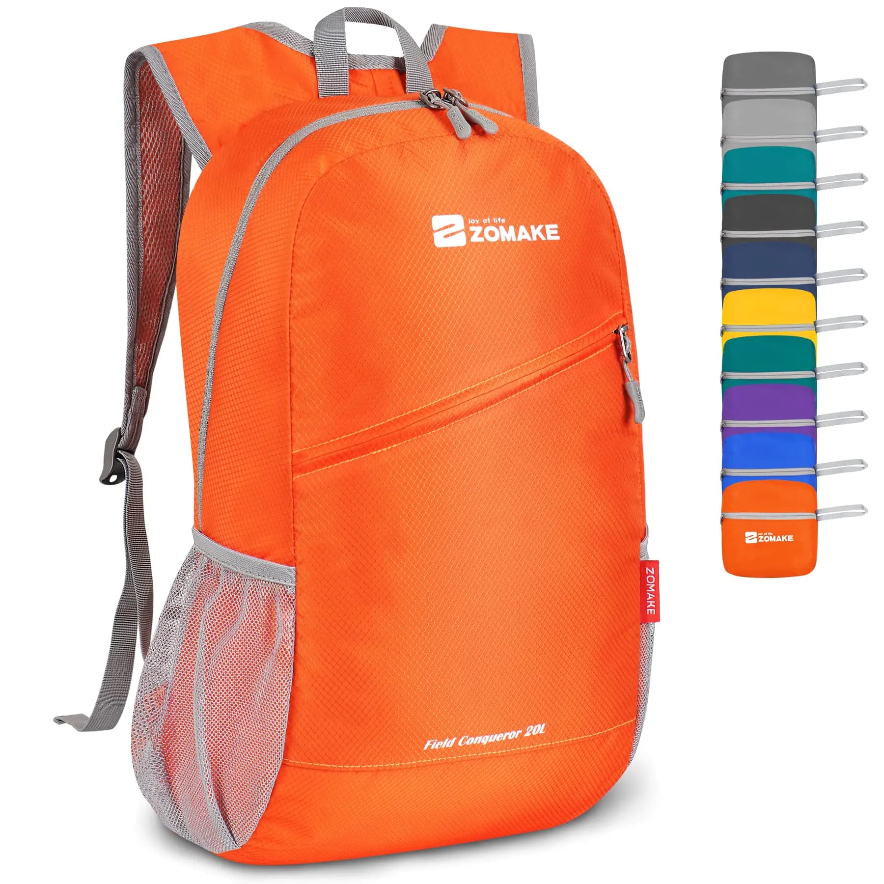 ZOMAKE Lightweight Packable Backpack 20L - Foldable Backpack Small Daypack Hiking Backpack Water-Resistant Day Bag for Travel(Orange)