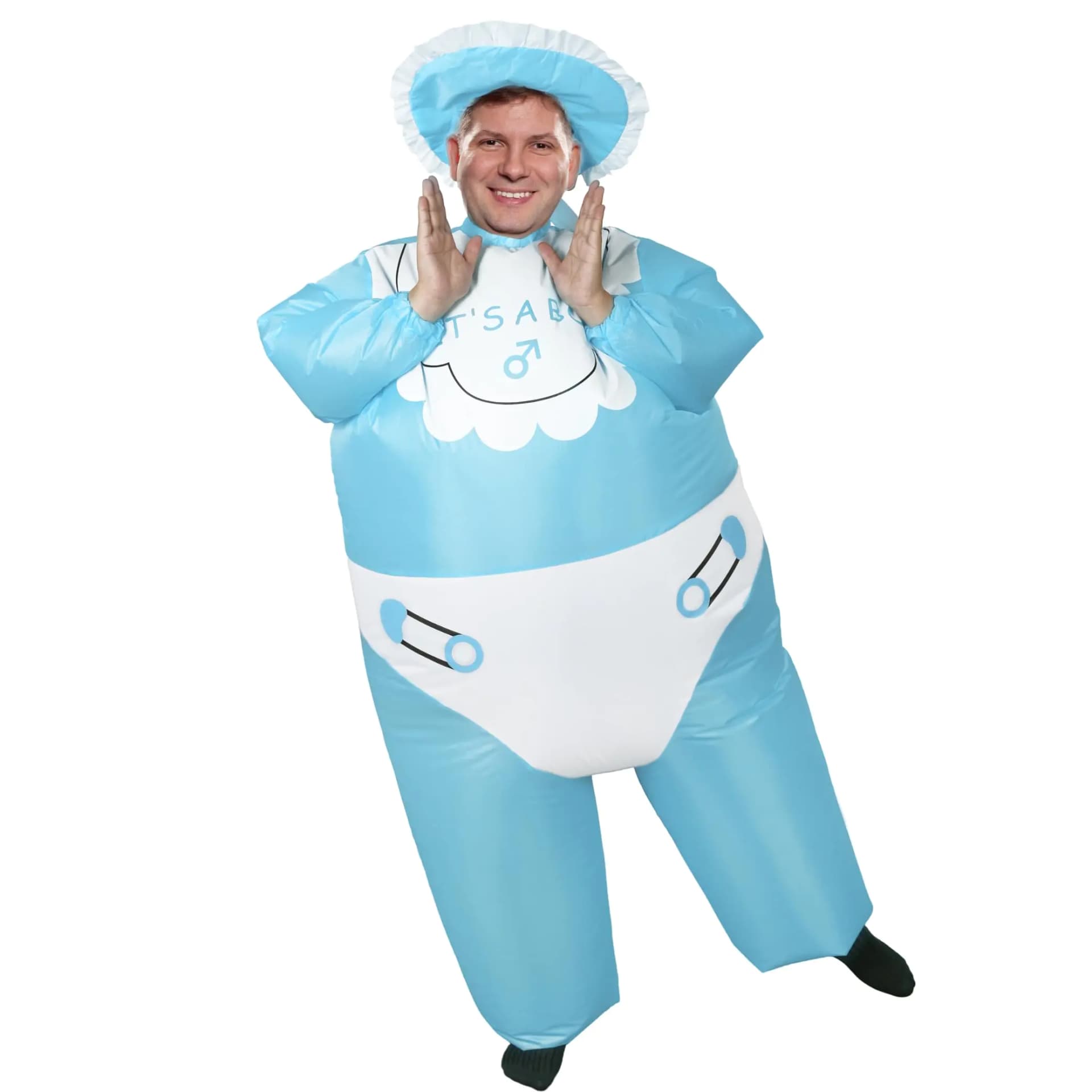 Tinyones Inflatable Baby Costume for Adults Funny Halloween Blow up Costume for Baby Shower Gender Reveal Party