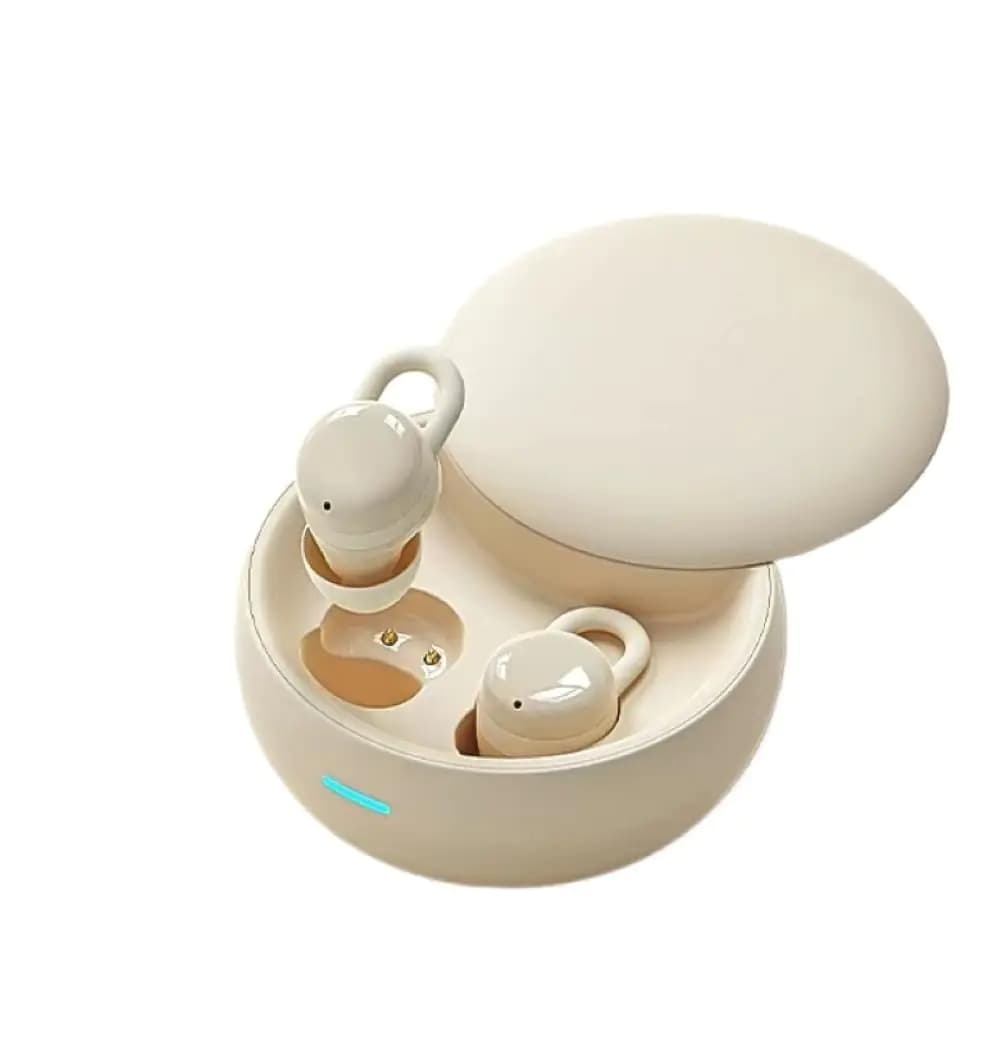 Invisible Sleep Headphones Sleep Earbuds for Side Sleepers Mini Noise Blocking Sleepbuds Bluetooth 5.3 Wireless Earbuds for Sleeping Working (Ivory)