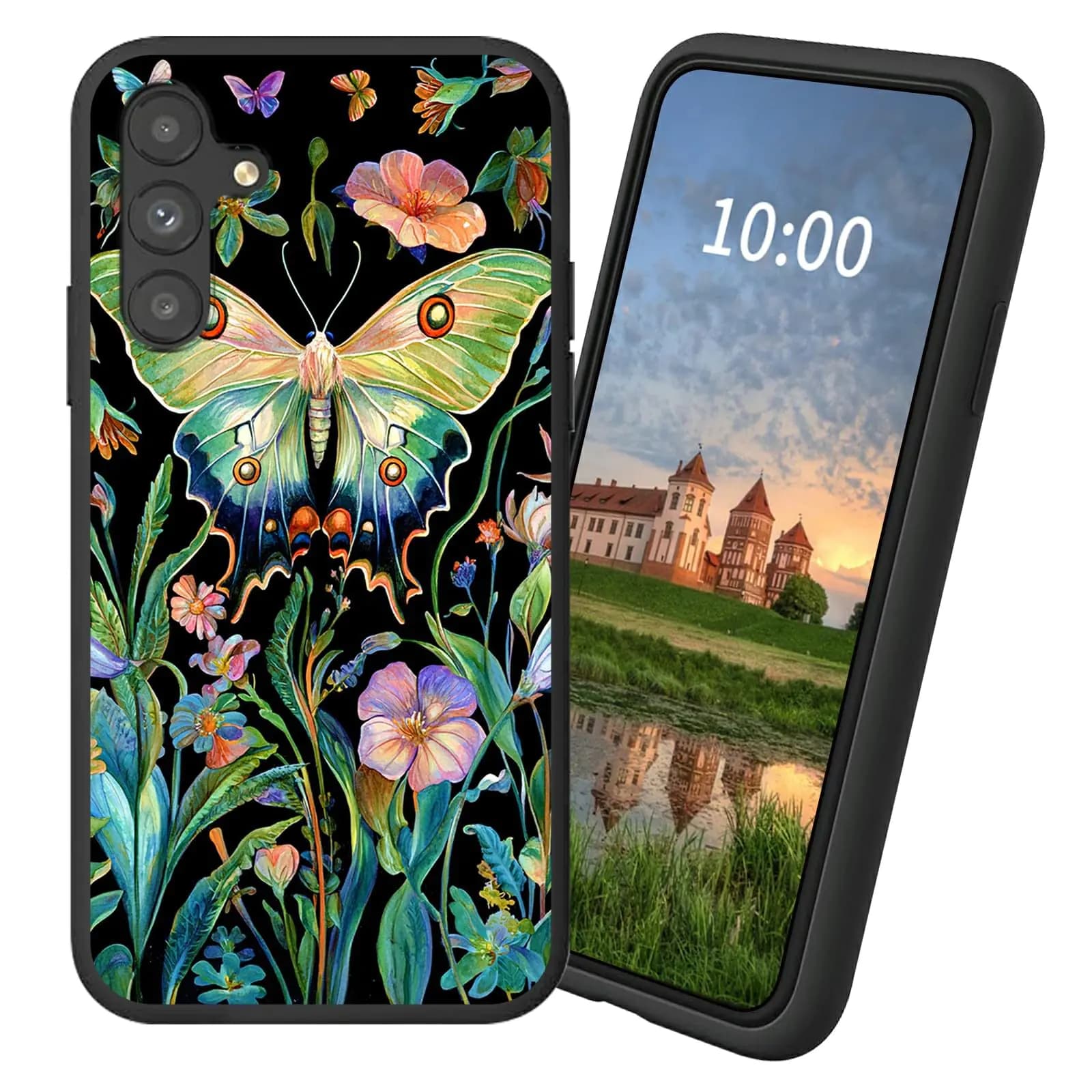 Dikoer for Samsung Galaxy A14 5G Phone TPU Soft Matte Candy Cover Men Womens Cell Phone Accessories Bumper Shockproof Protection Case for Galaxy A14 5G 6.6 Inch Green Butterfly Leaf
