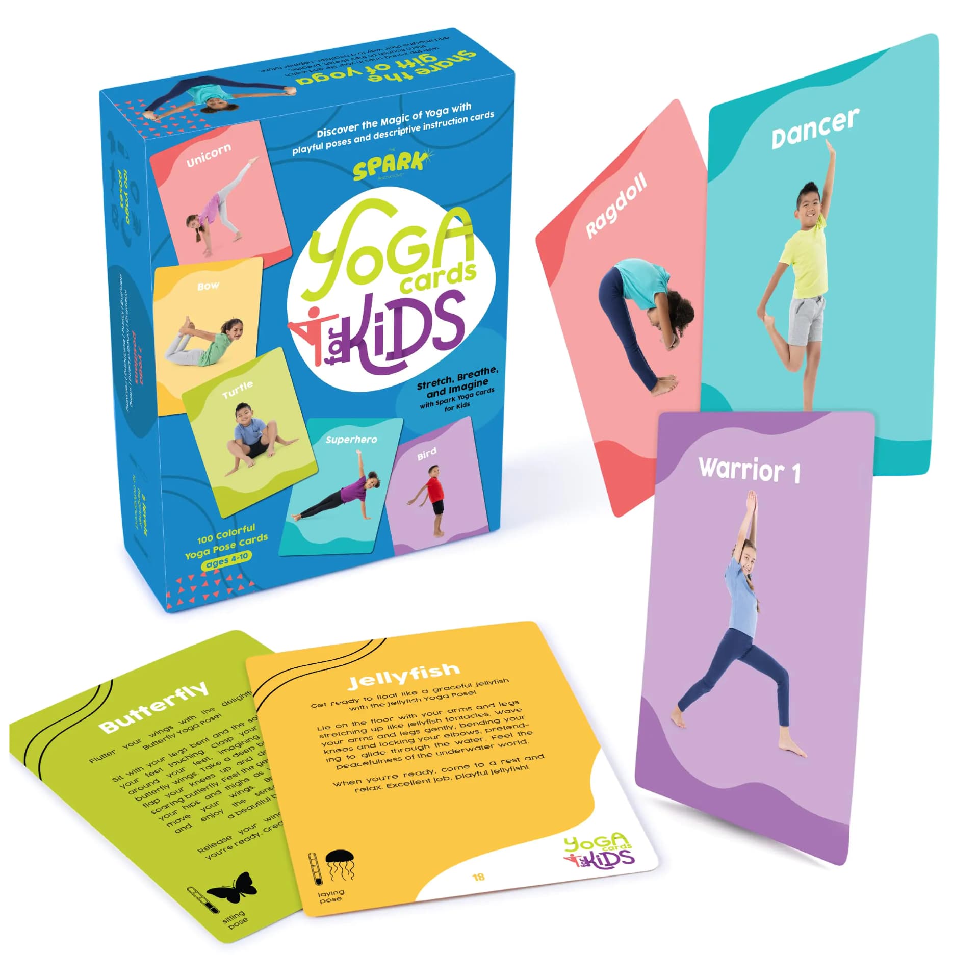 Yoga Cards for Kids 100 Yoga Poses with Real Life Photos Kid-Friendly Yoga Positions for Home and Gym Use Yoga Activities Beginner - Advanced Poses Promotes Mindfulness and Relaxation