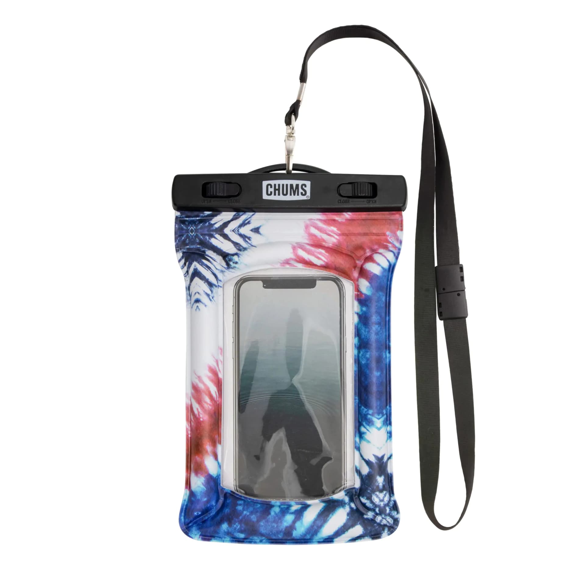 Chums Floating Phone Case with Lanyard - Touchscreen Compatible Waterproof Phone Case & Pouch (USA Tie Dye)