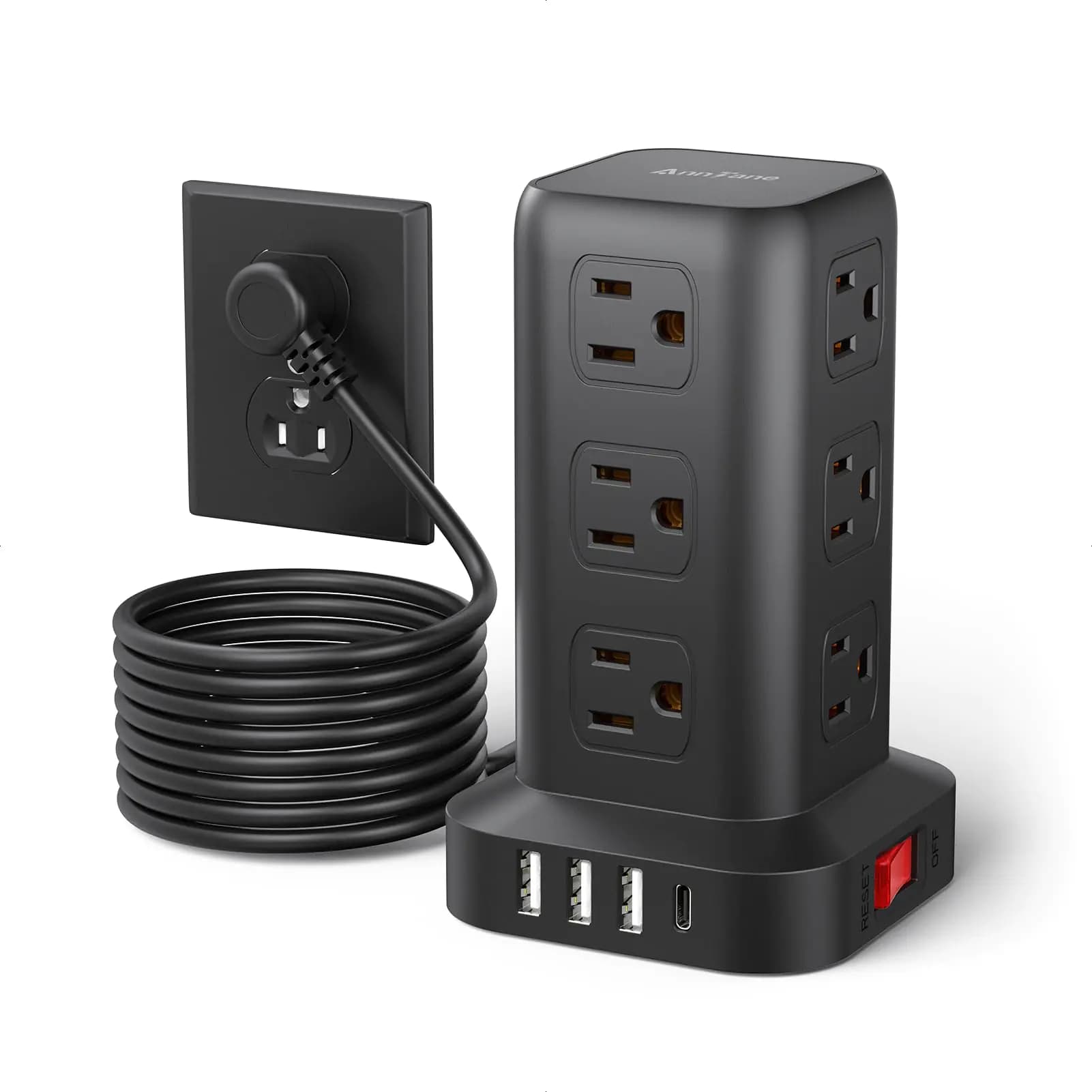 Surge Protector Power Strip Tower with USB Ports