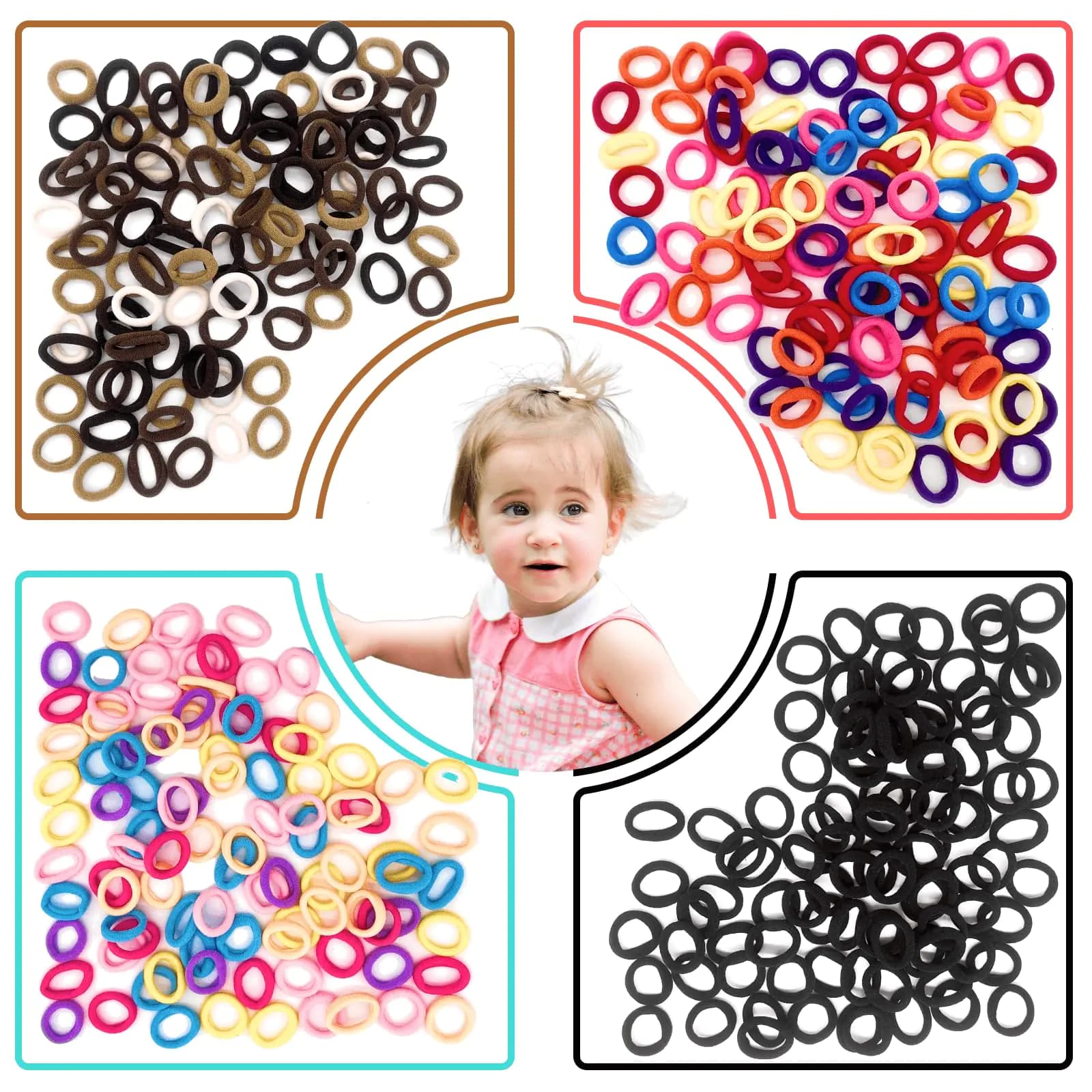 400 Pcs Baby Hair Ties Toddler Hair Accessories Elastic Hair ties for baby girls toddler hair accessories baby hair ties cotton 4 styles to be used in combination